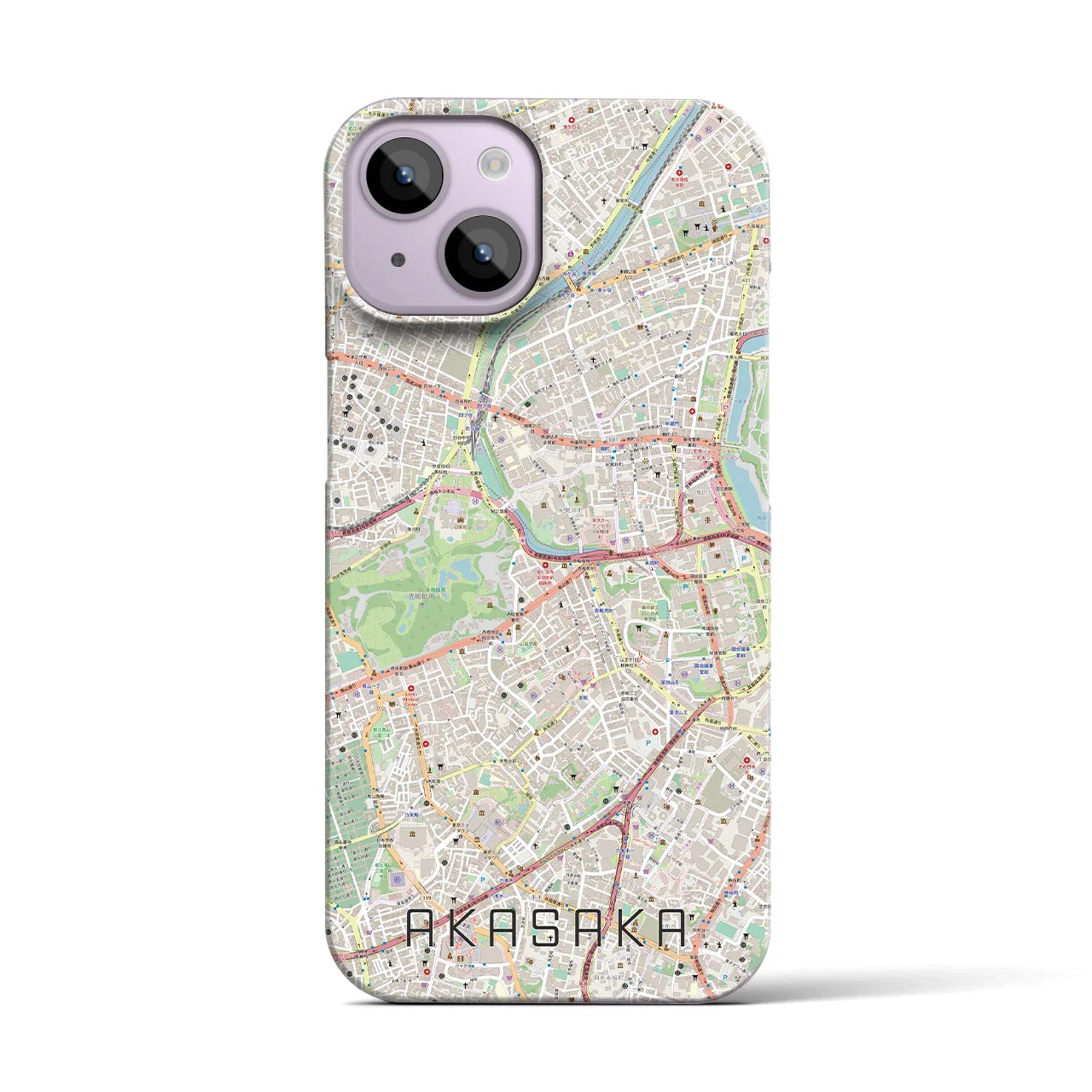 【赤坂(東京都)】地図柄iPhoneケース(バックカバータイプ)