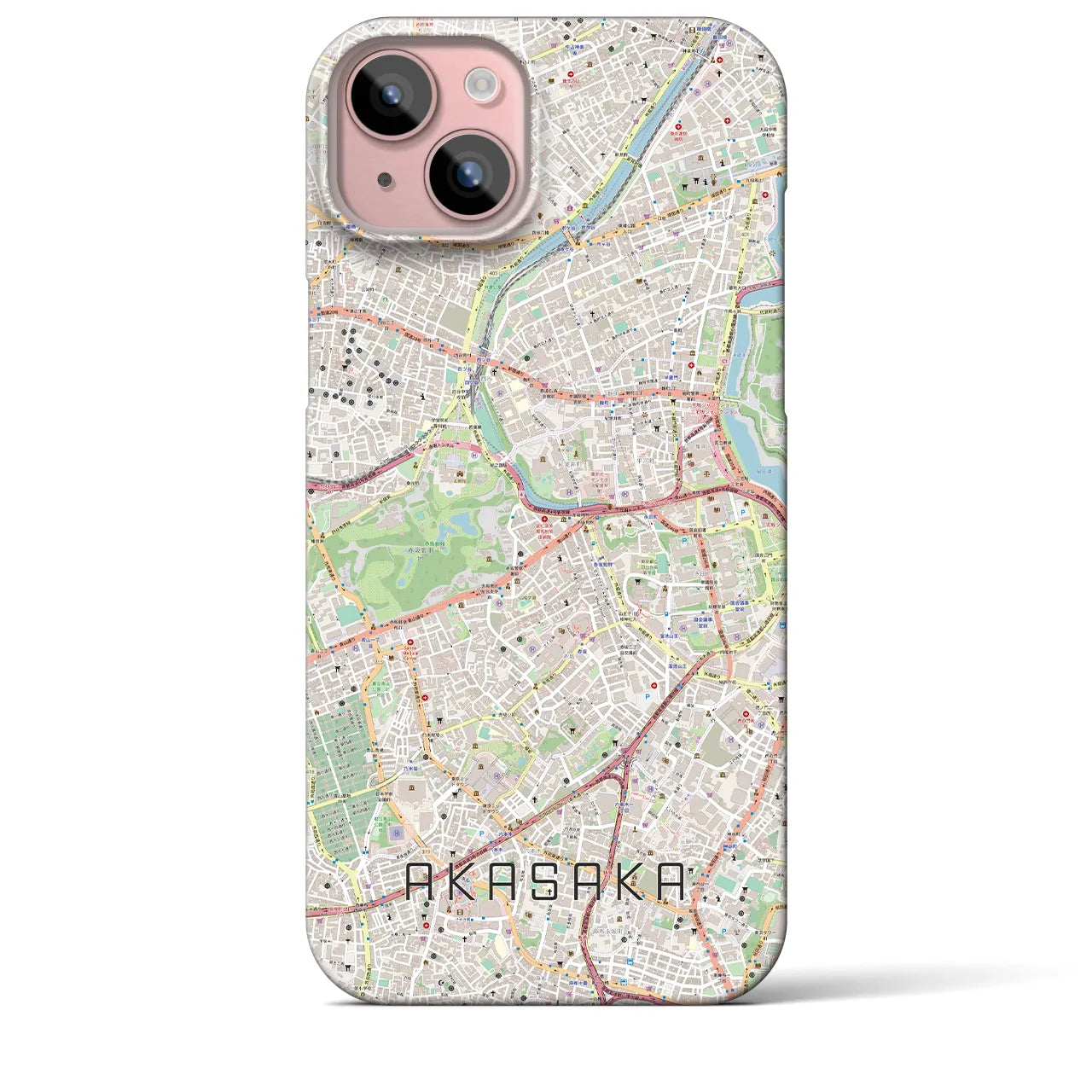 【赤坂(東京都)】地図柄iPhoneケース(バックカバータイプ)
