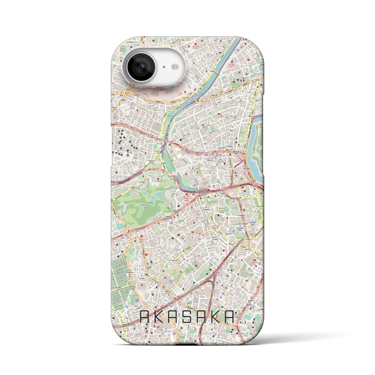【赤坂(東京都)】地図柄iPhoneケース(バックカバータイプ)