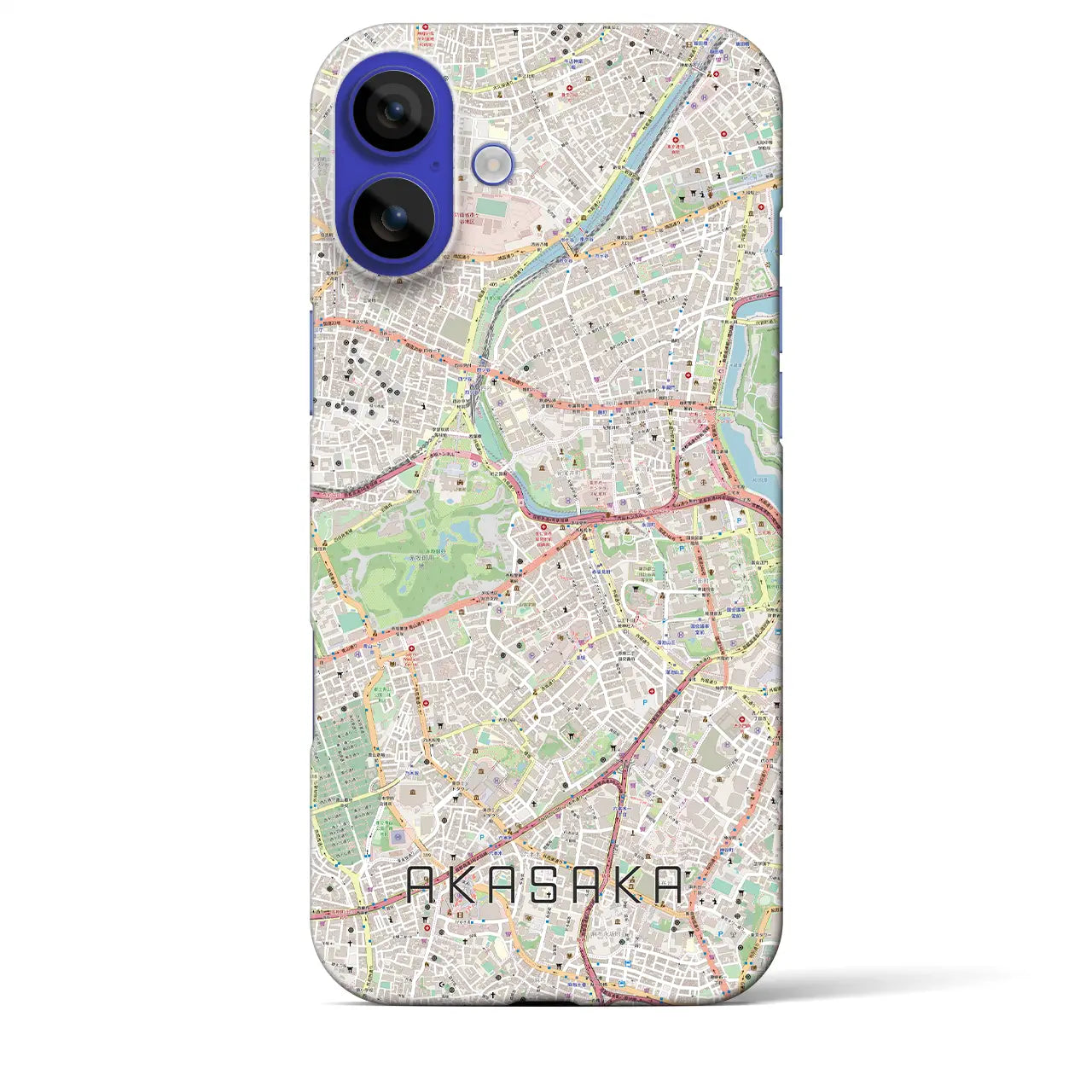 【赤坂(東京都)】地図柄iPhoneケース(バックカバータイプ)ブラック・iPhone 16 Pro Max 用