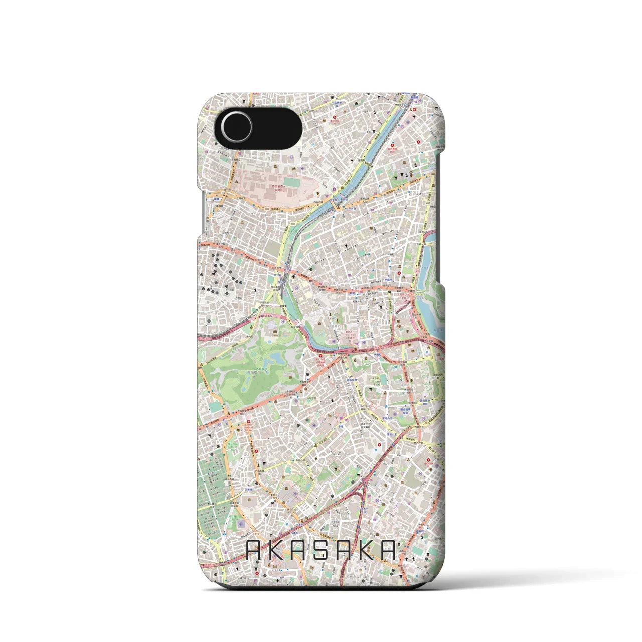 【赤坂(東京都)】地図柄iPhoneケース(バックカバータイプ)