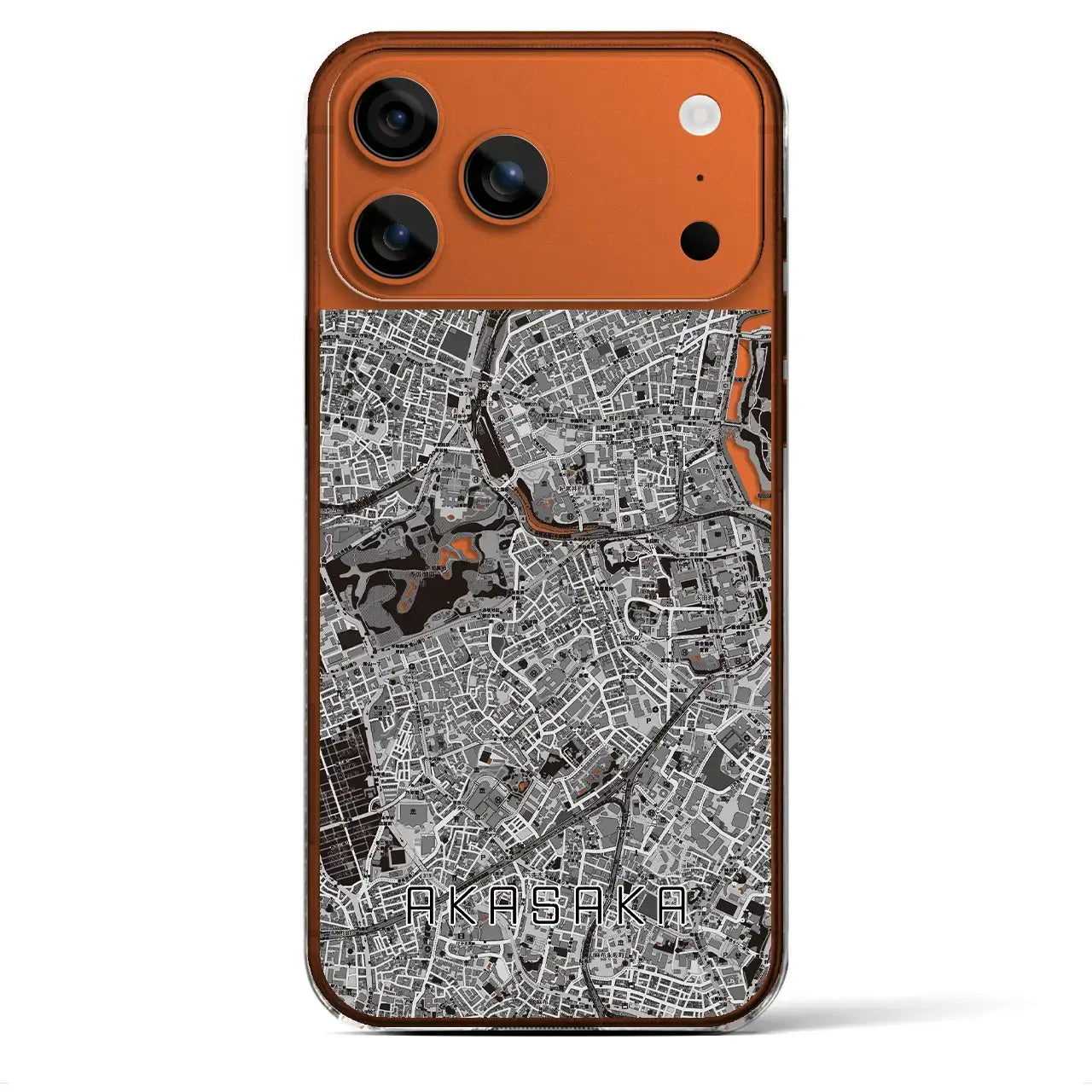 【赤坂(東京都)】地図柄iPhoneケース(クリアタイプ)モノトーン・iPhone 17 Pro Max 用