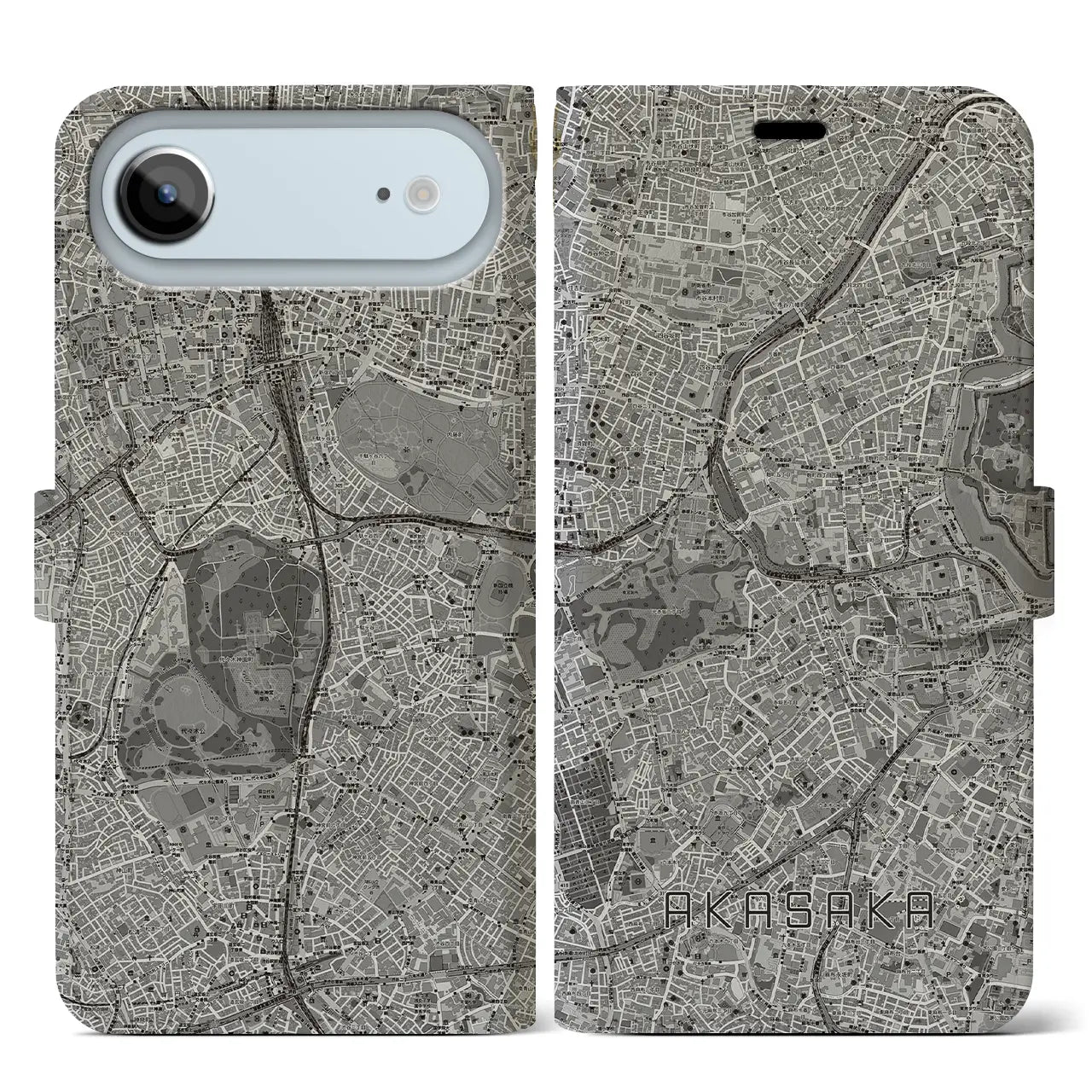 【赤坂(東京都)】地図柄iPhoneケース(手帳タイプ)