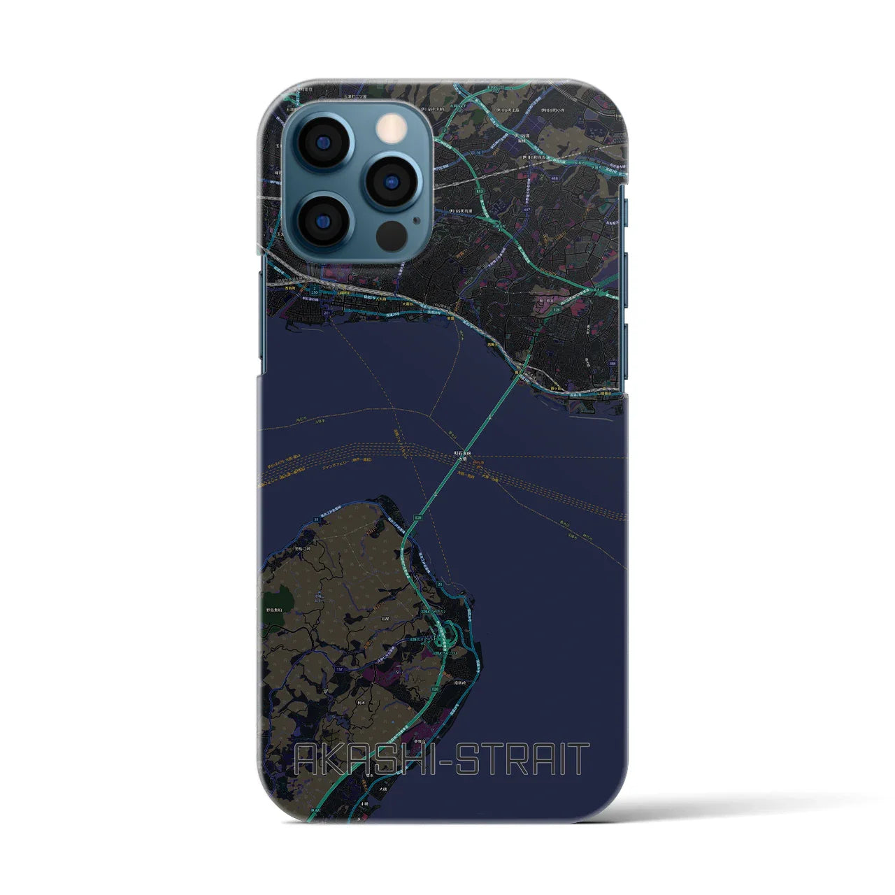 【明石海峡(兵庫県)】地図柄iPhoneケース(バックカバータイプ)