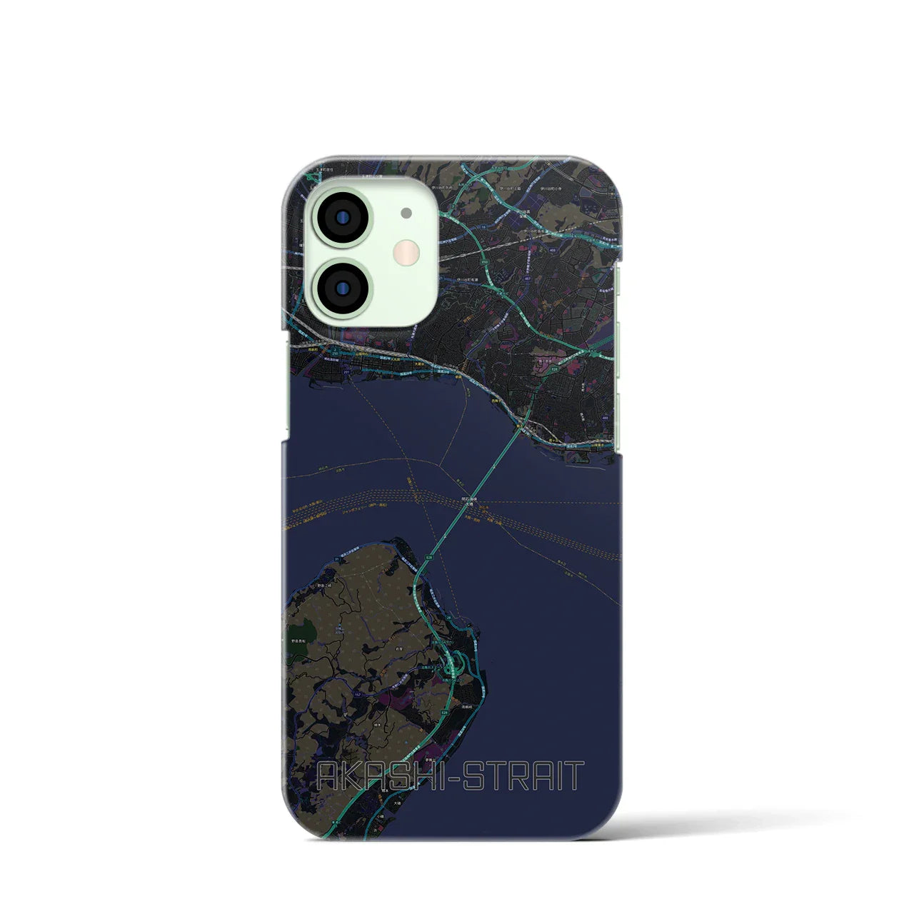 【明石海峡(兵庫県)】地図柄iPhoneケース(バックカバータイプ)