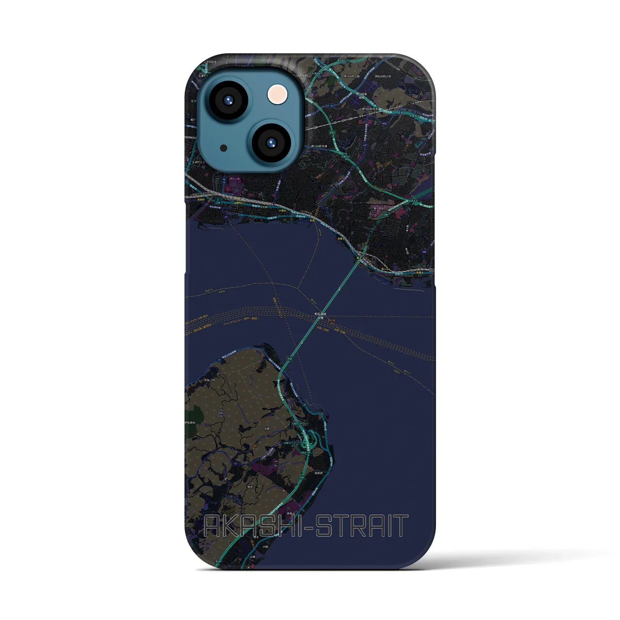 【明石海峡(兵庫県)】地図柄iPhoneケース(バックカバータイプ)