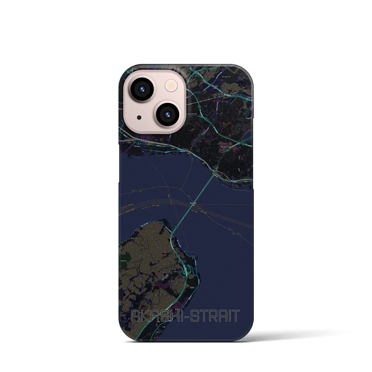 【明石海峡(兵庫県)】地図柄iPhoneケース(バックカバータイプ)