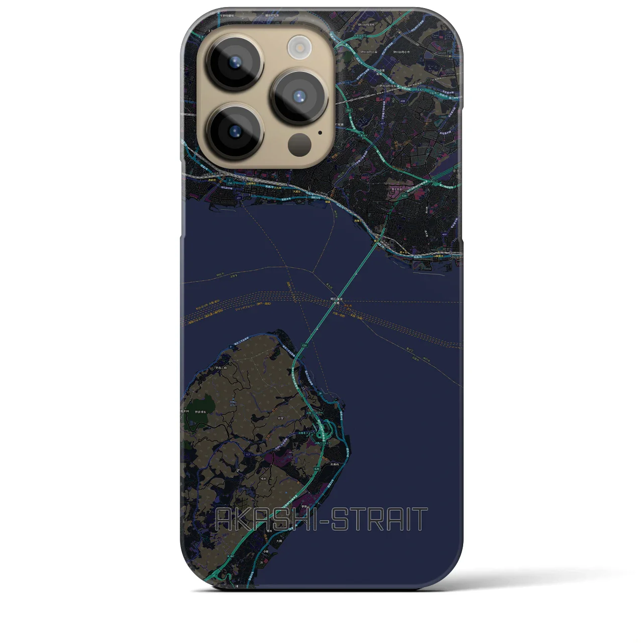 【明石海峡(兵庫県)】地図柄iPhoneケース(バックカバータイプ)