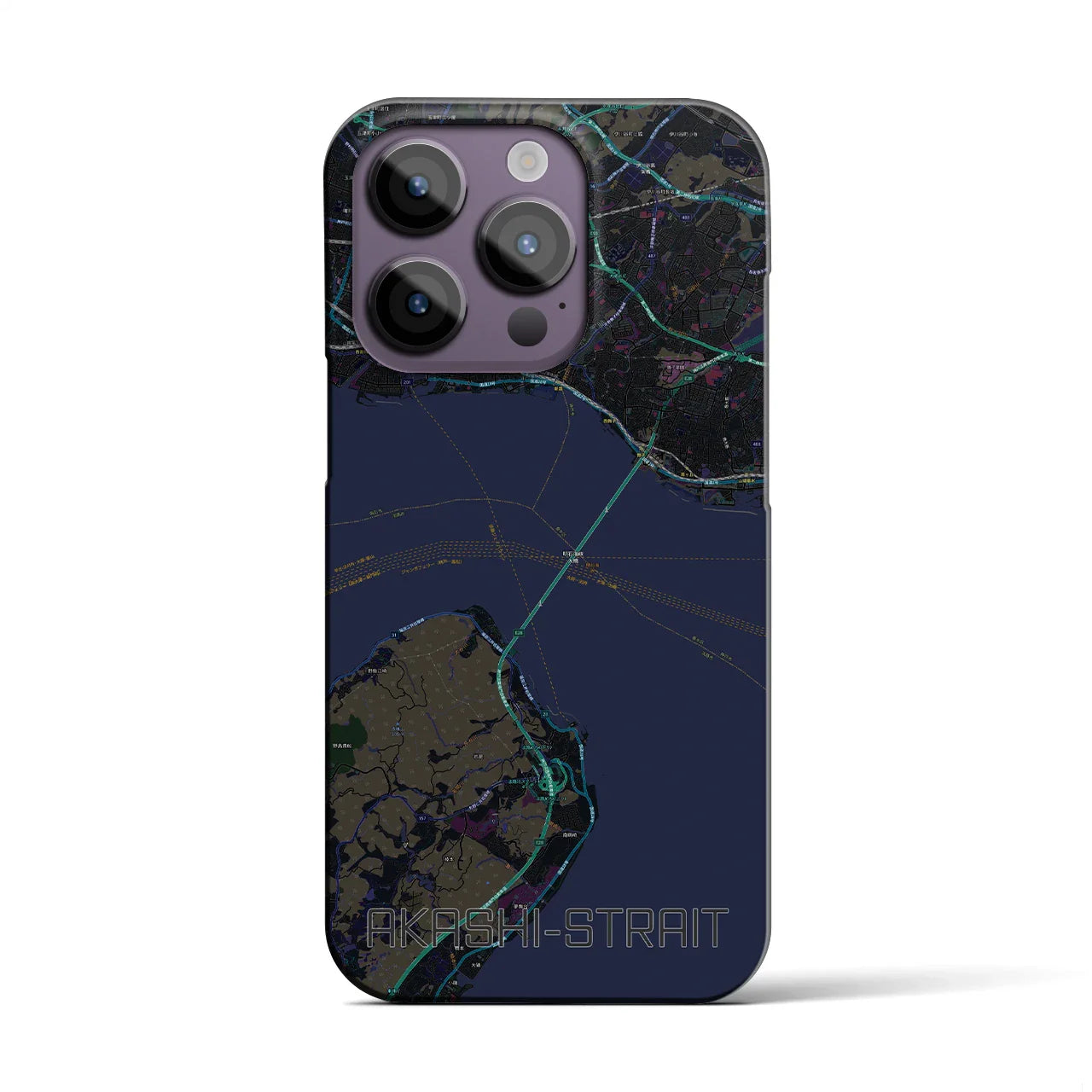 【明石海峡(兵庫県)】地図柄iPhoneケース(バックカバータイプ)