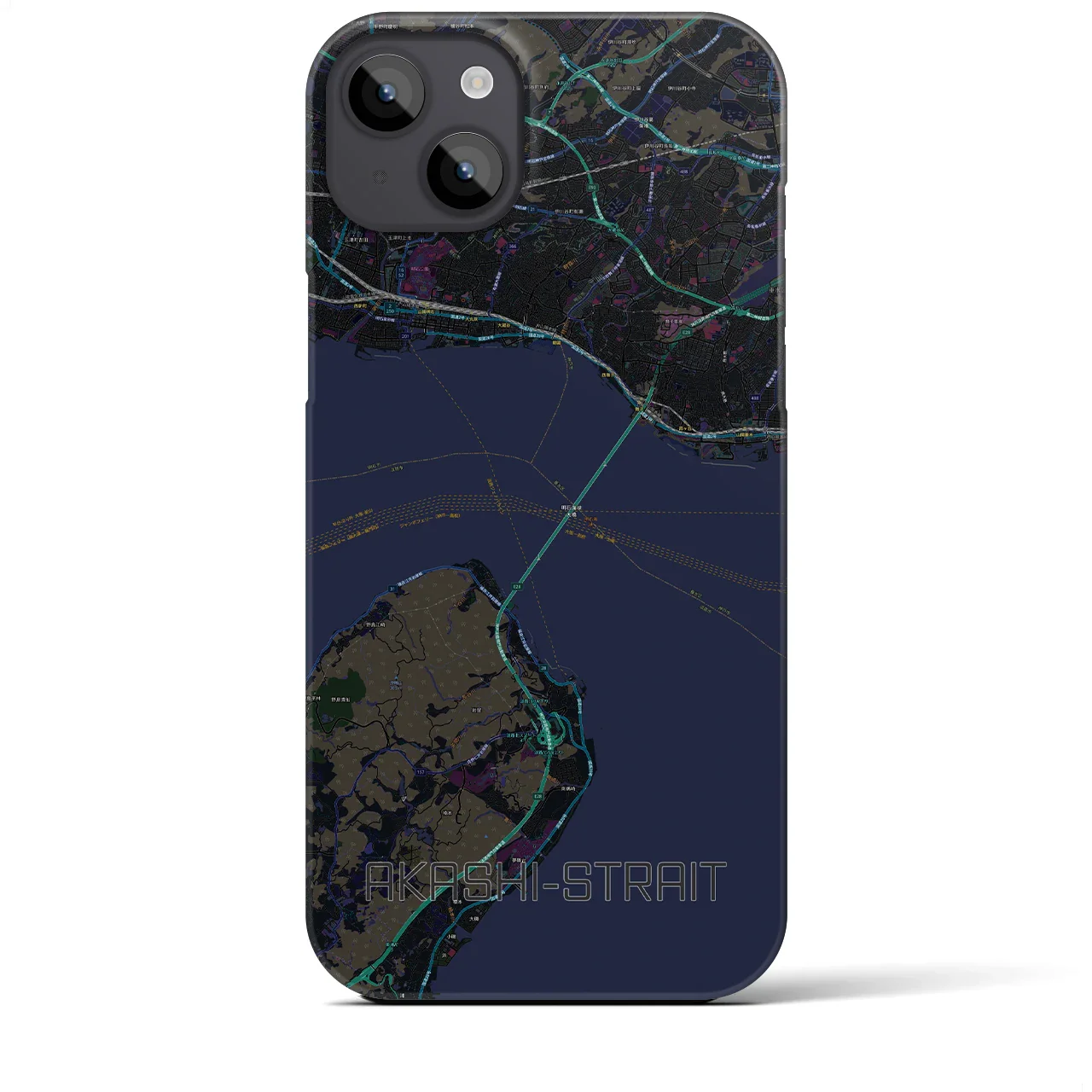 【明石海峡(兵庫県)】地図柄iPhoneケース(バックカバータイプ)