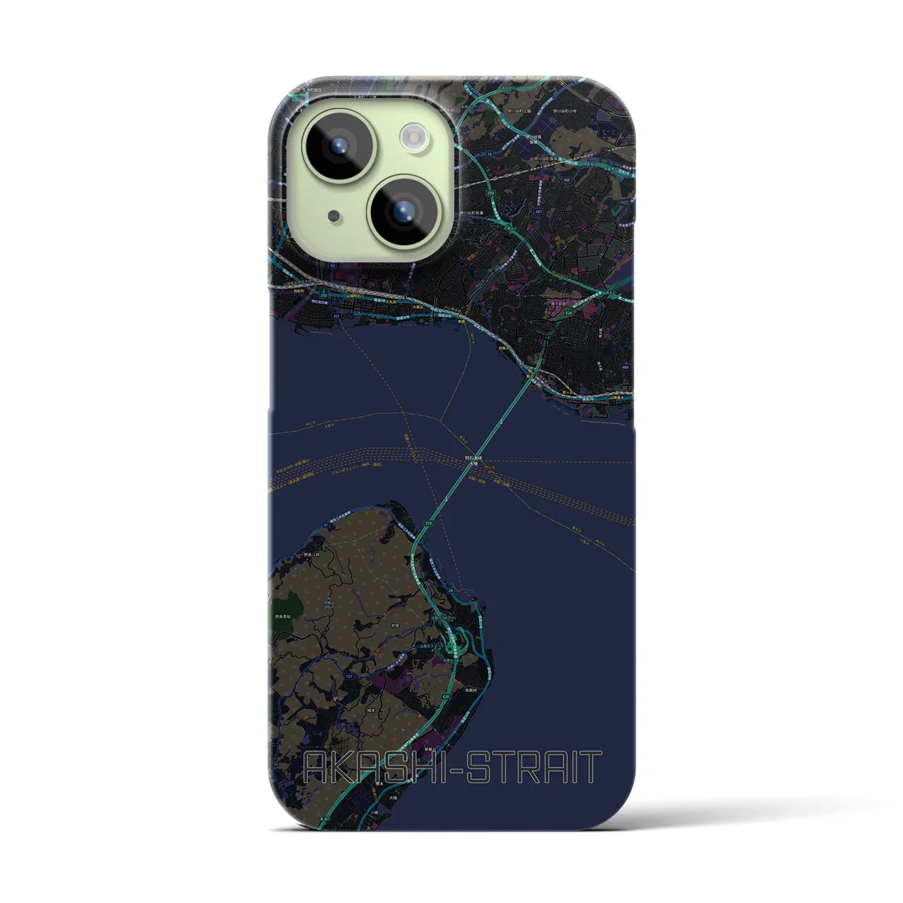 【明石海峡(兵庫県)】地図柄iPhoneケース(バックカバータイプ)