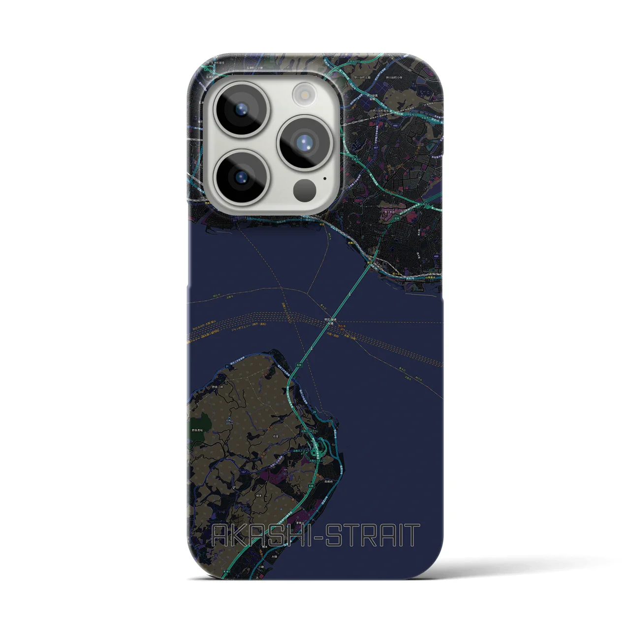 【明石海峡(兵庫県)】地図柄iPhoneケース(バックカバータイプ)