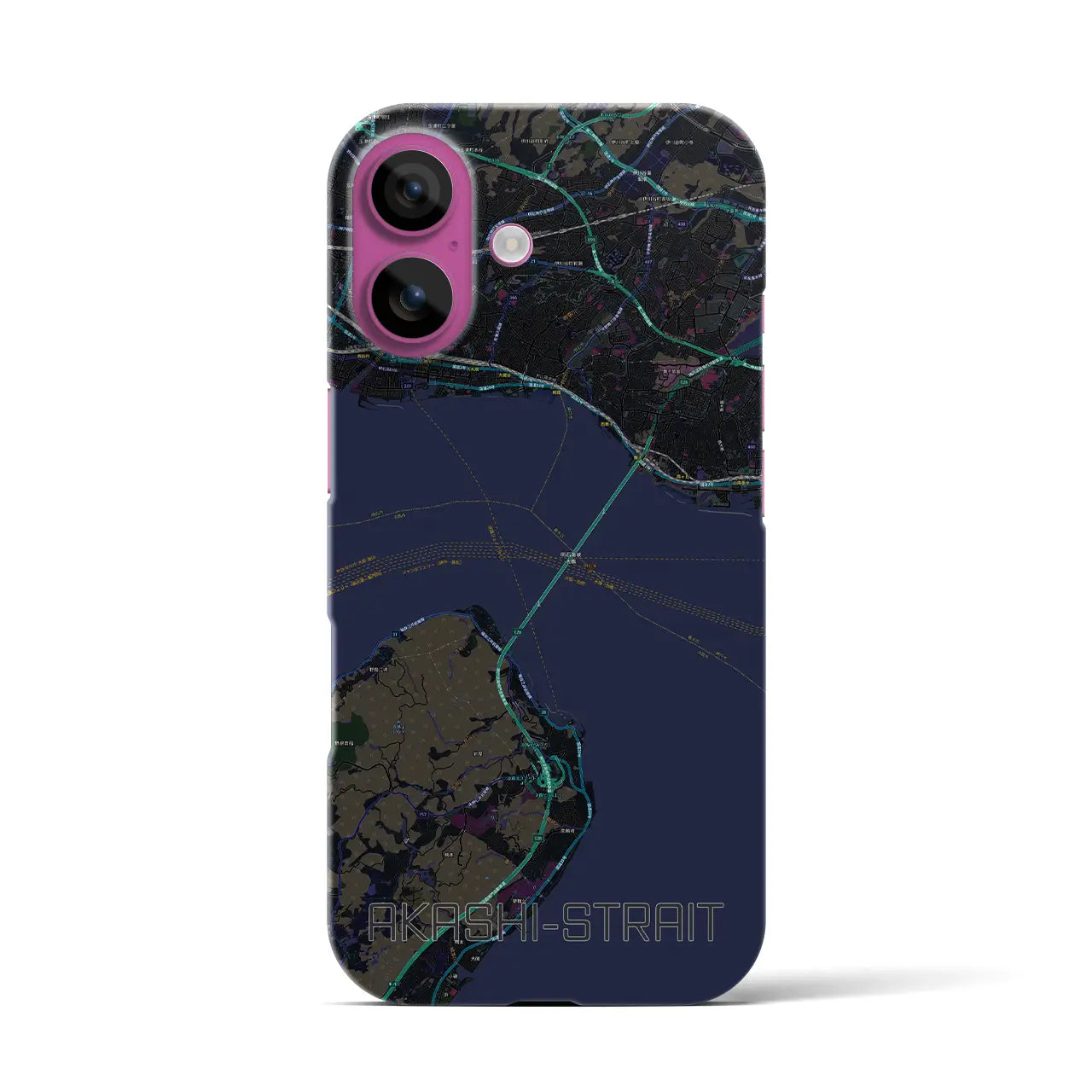 【明石海峡(兵庫県)】地図柄iPhoneケース(バックカバータイプ)