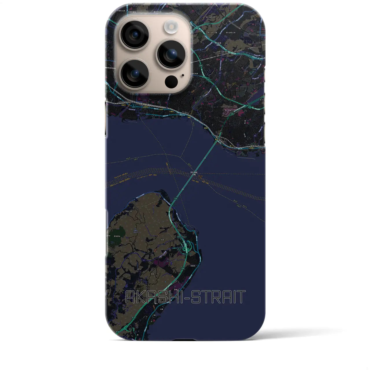【明石海峡(兵庫県)】地図柄iPhoneケース(バックカバータイプ)