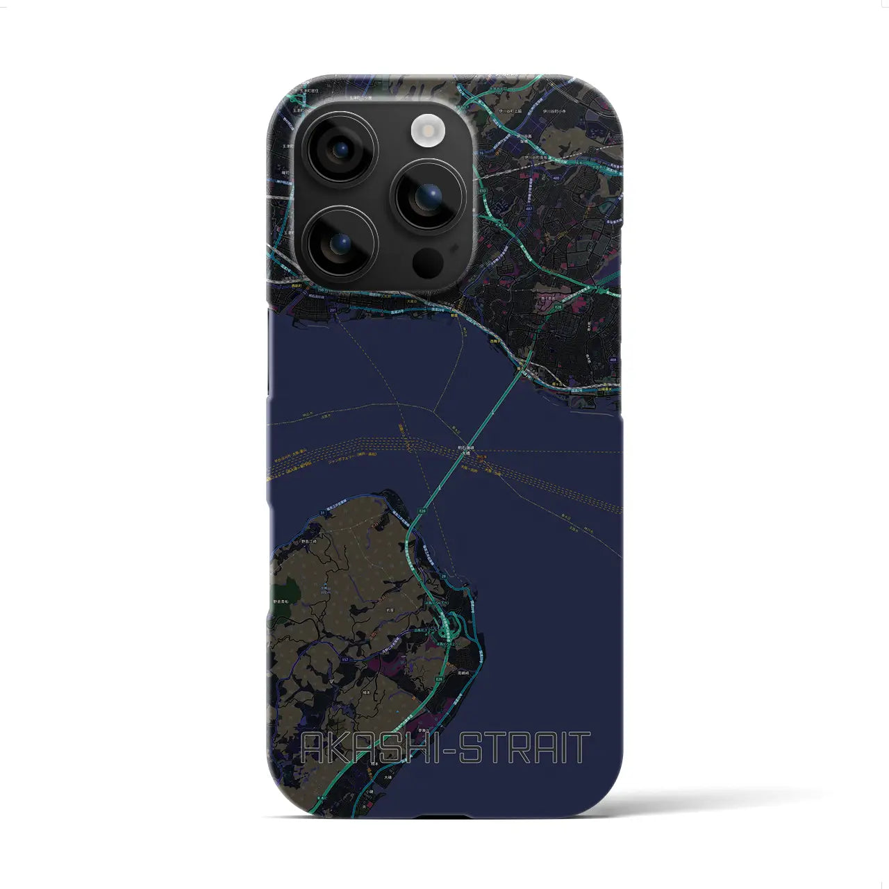 【明石海峡(兵庫県)】地図柄iPhoneケース(バックカバータイプ)