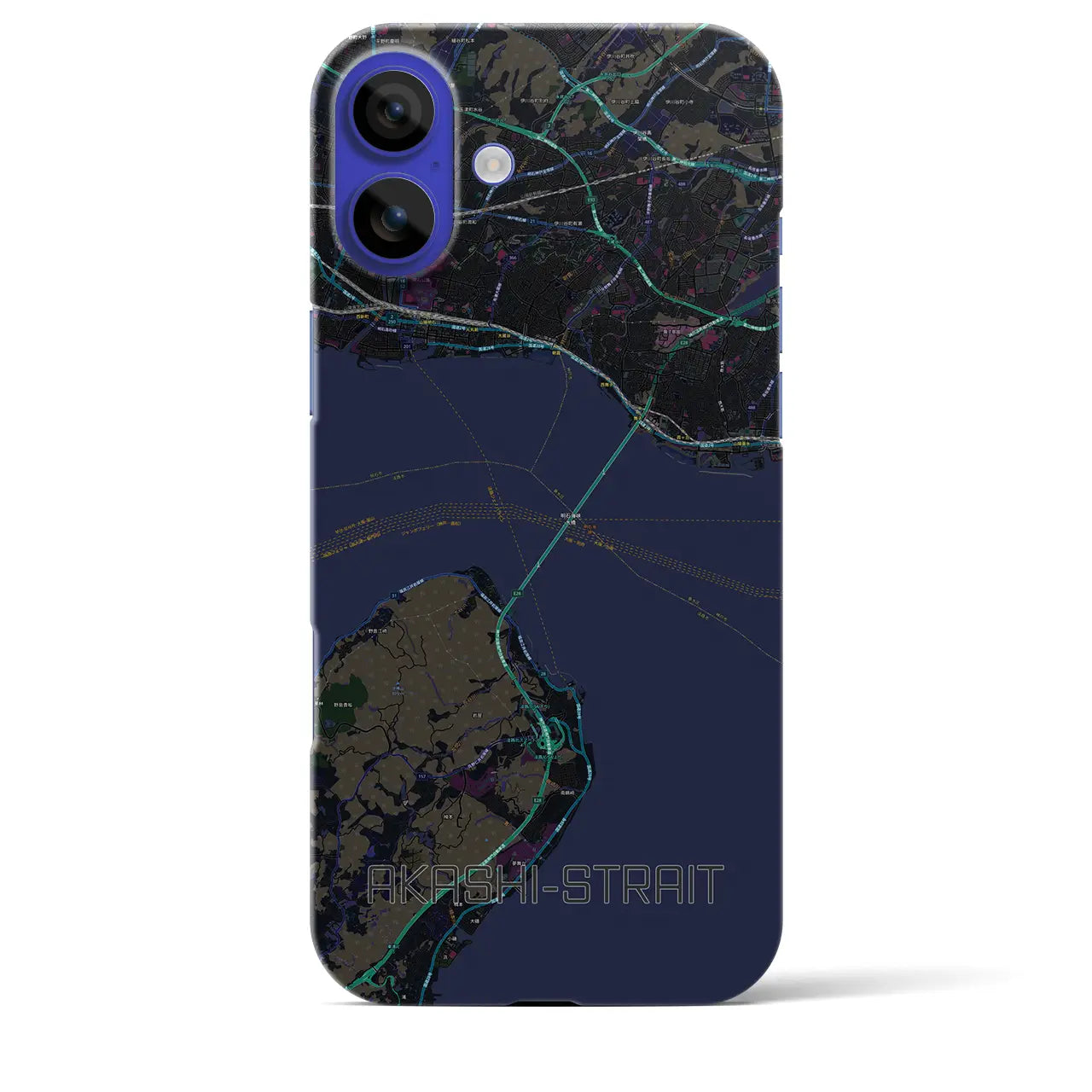 【明石海峡(兵庫県)】地図柄iPhoneケース(バックカバータイプ)