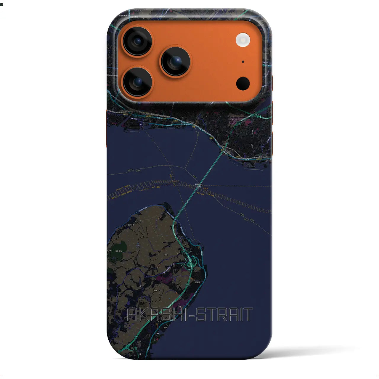 【明石海峡(兵庫県)】地図柄iPhoneケース(バックカバータイプ)