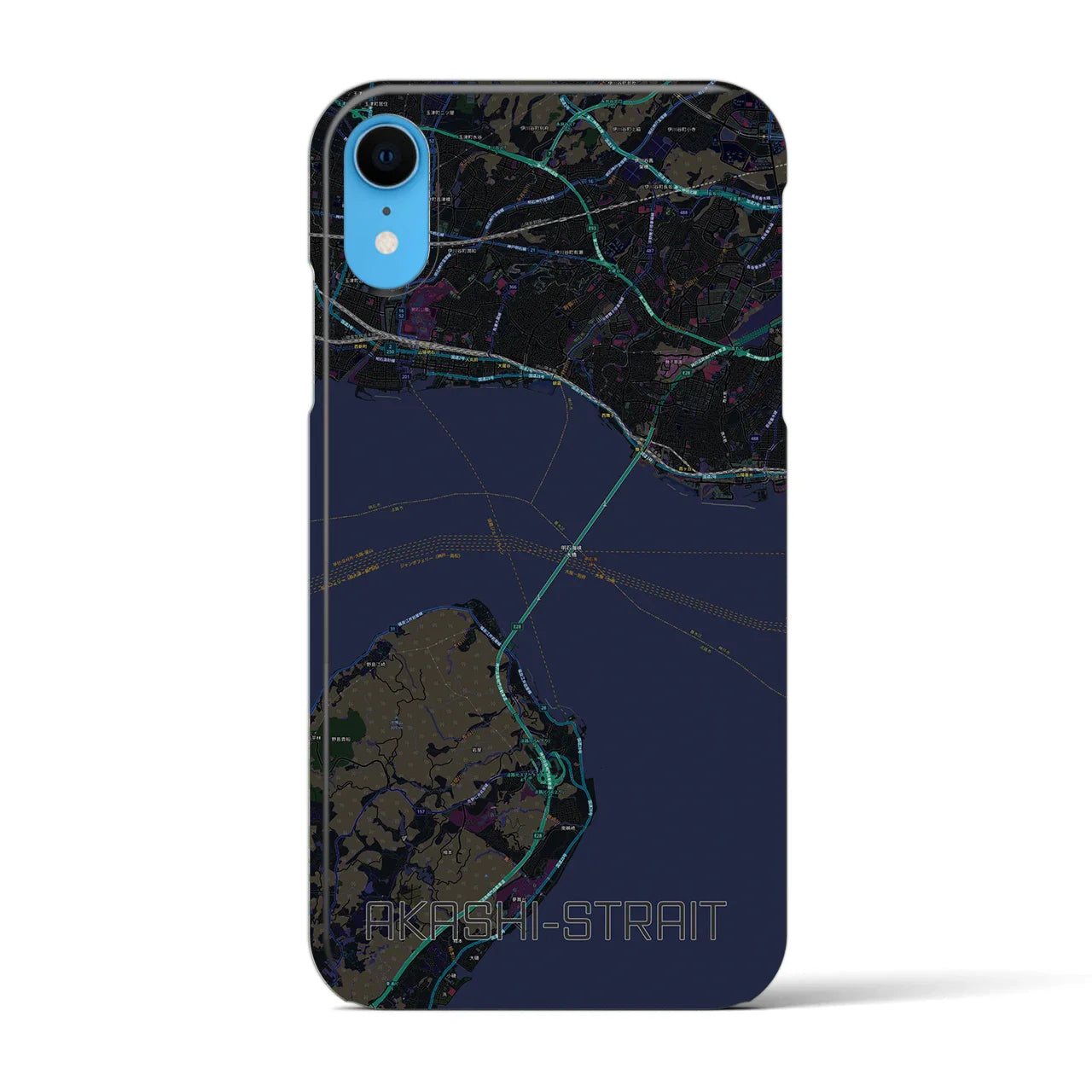 【明石海峡(兵庫県)】地図柄iPhoneケース(バックカバータイプ)