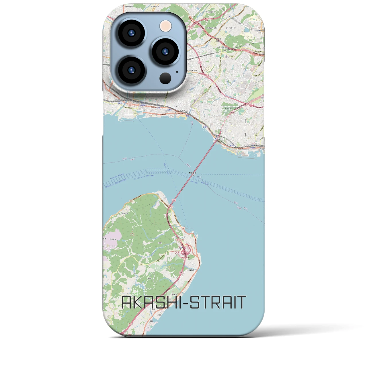 【明石海峡(兵庫県)】地図柄iPhoneケース(バックカバータイプ)