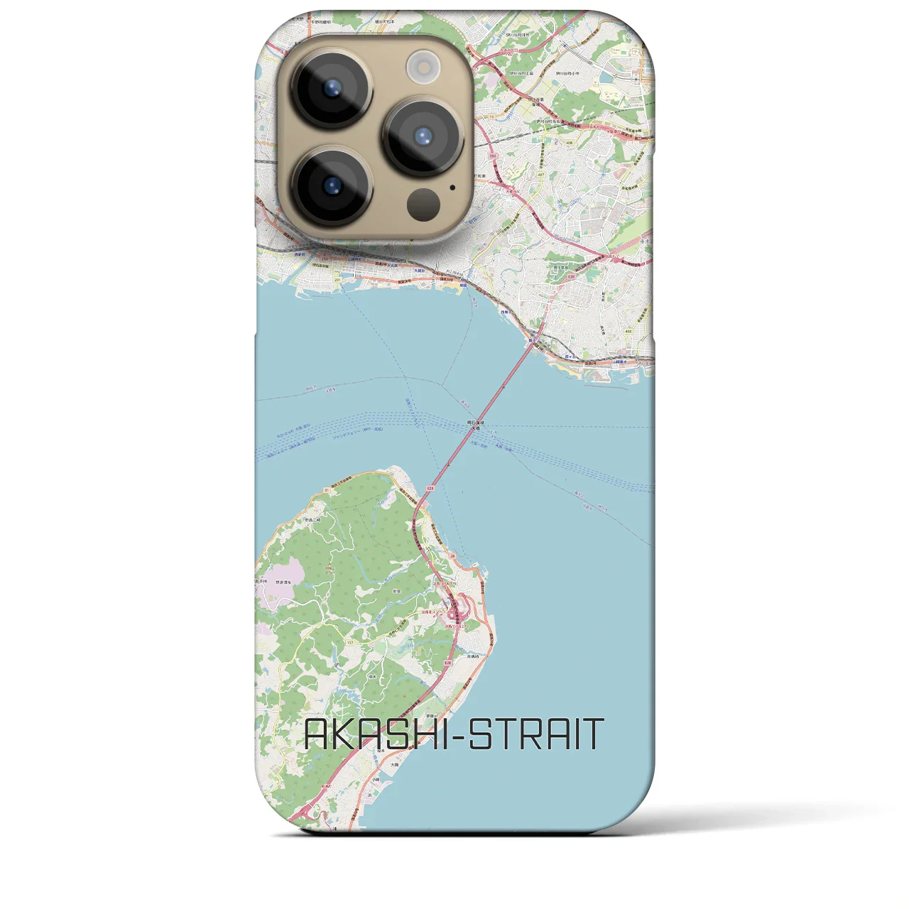 【明石海峡(兵庫県)】地図柄iPhoneケース(バックカバータイプ)