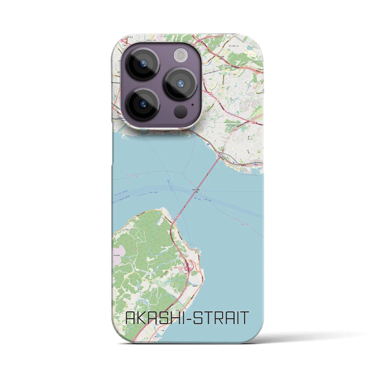 【明石海峡(兵庫県)】地図柄iPhoneケース(バックカバータイプ)
