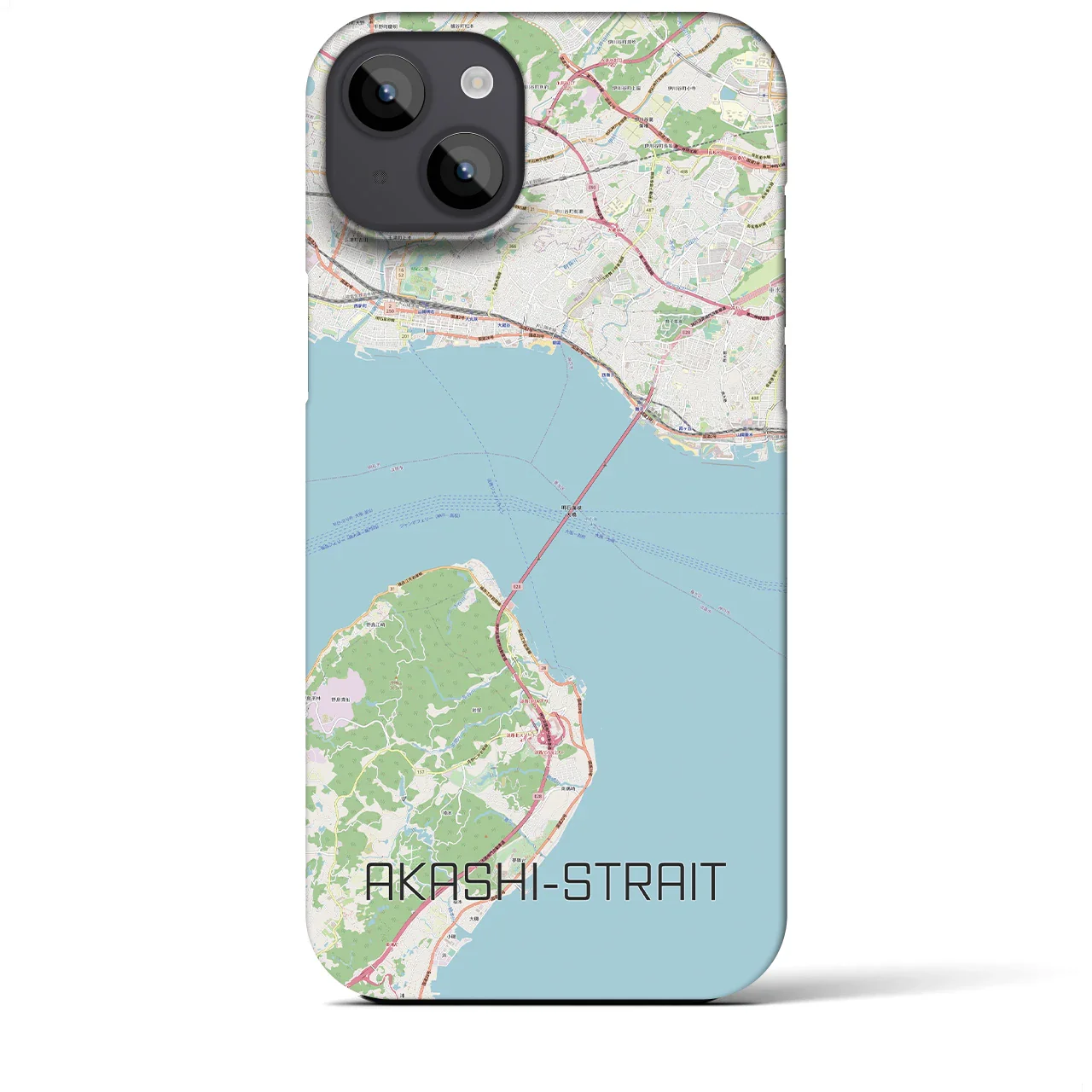 【明石海峡(兵庫県)】地図柄iPhoneケース(バックカバータイプ)