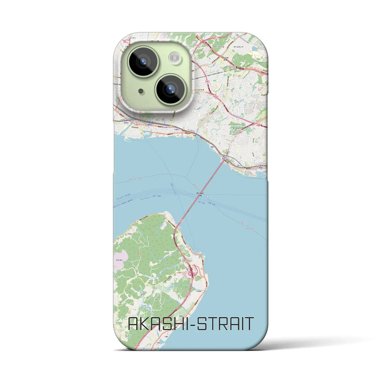 【明石海峡(兵庫県)】地図柄iPhoneケース(バックカバータイプ)