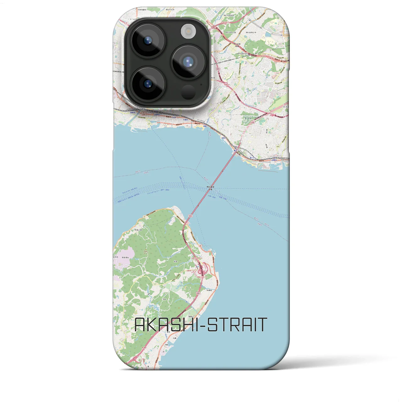 【明石海峡(兵庫県)】地図柄iPhoneケース(バックカバータイプ)