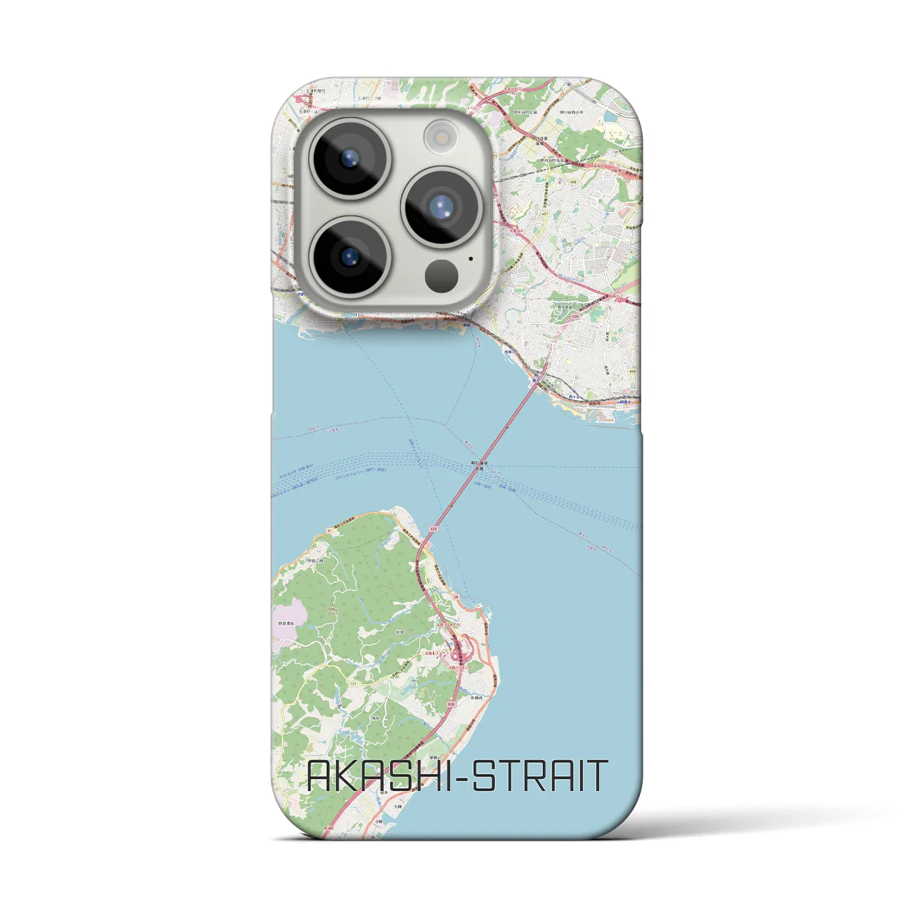 【明石海峡(兵庫県)】地図柄iPhoneケース(バックカバータイプ)