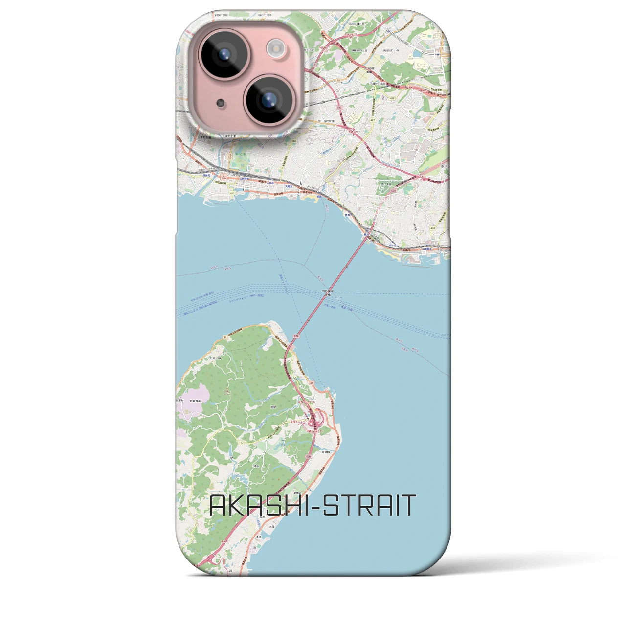 【明石海峡(兵庫県)】地図柄iPhoneケース(バックカバータイプ)