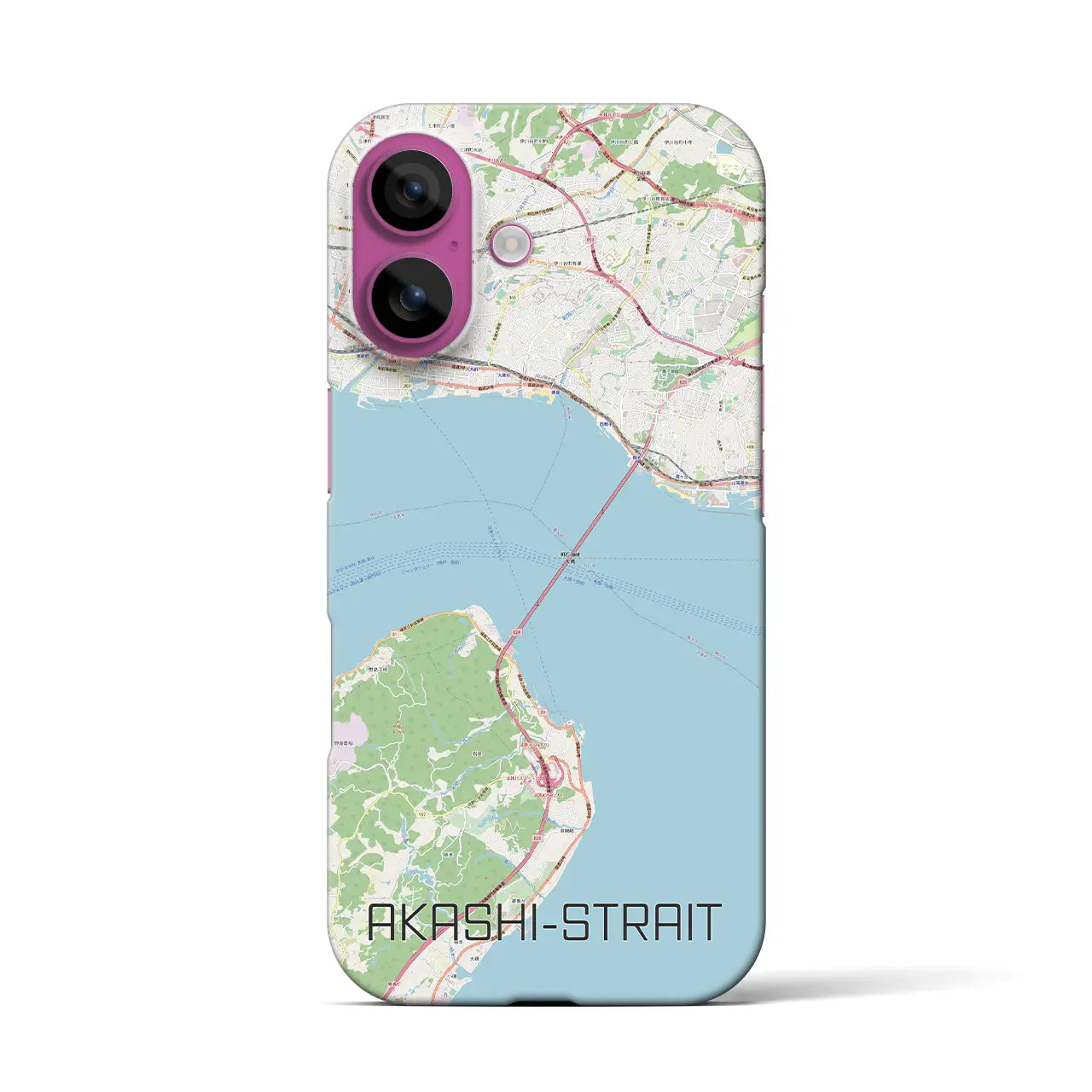 【明石海峡(兵庫県)】地図柄iPhoneケース(バックカバータイプ)