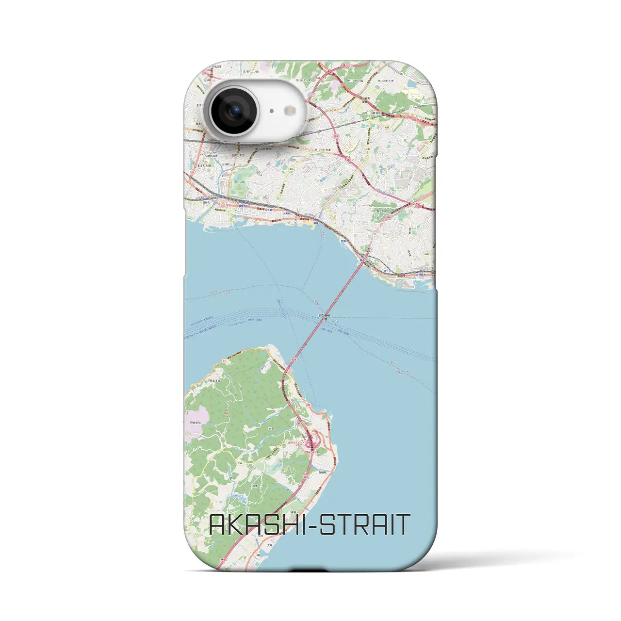 【明石海峡(兵庫県)】地図柄iPhoneケース(バックカバータイプ)