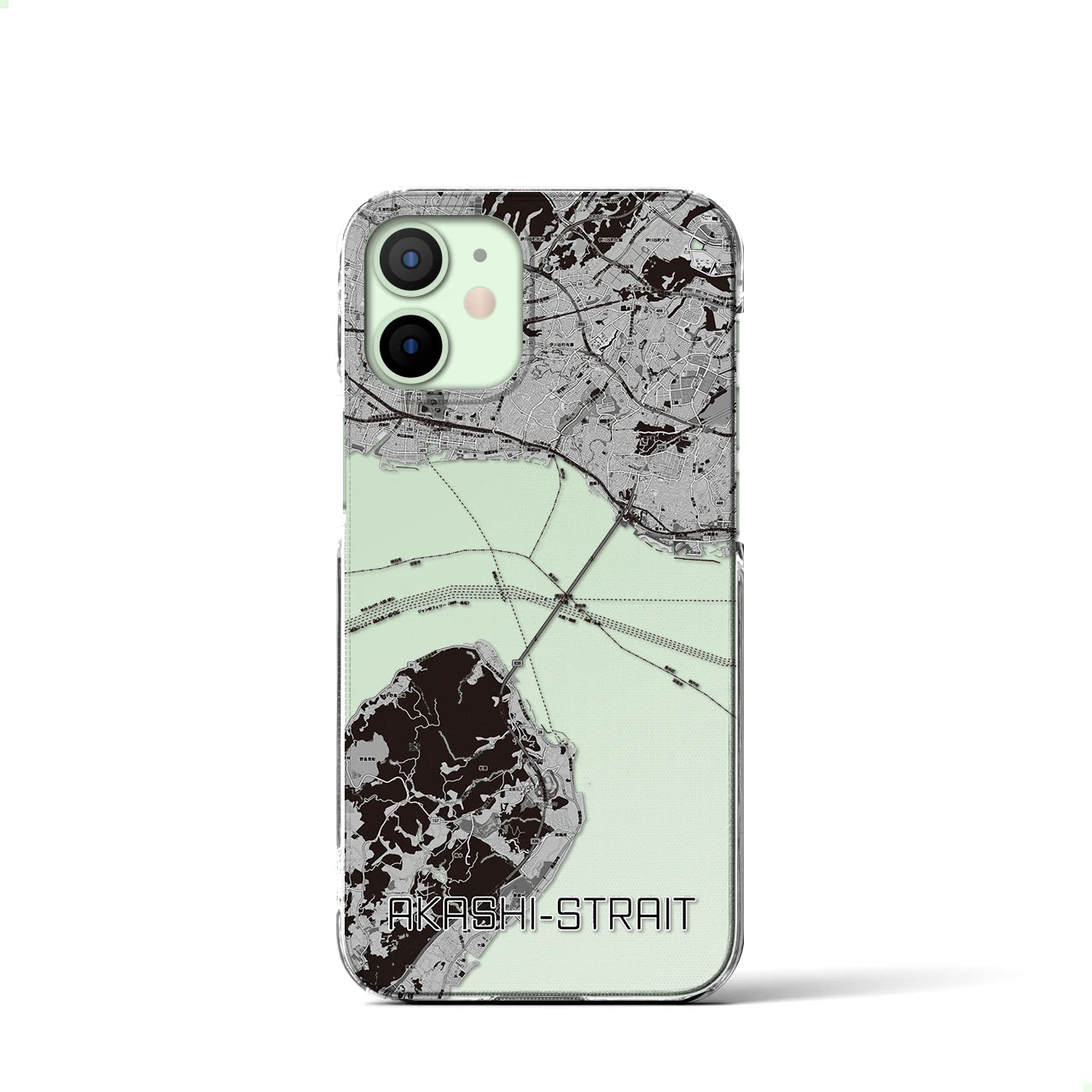 【明石海峡(兵庫県)】地図柄iPhoneケース(クリアタイプ)