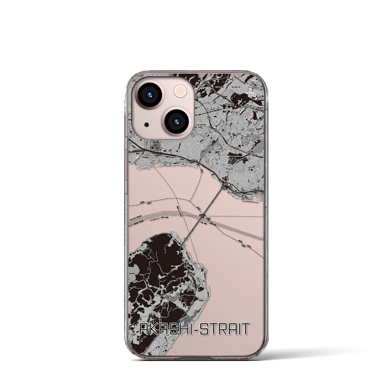 【明石海峡(兵庫県)】地図柄iPhoneケース(クリアタイプ)