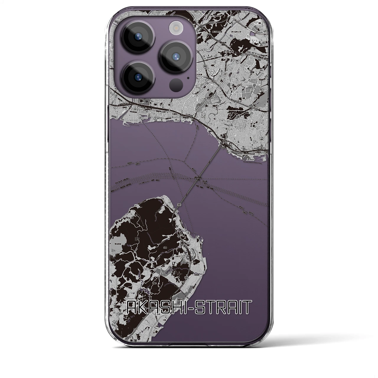【明石海峡(兵庫県)】地図柄iPhoneケース(クリアタイプ)