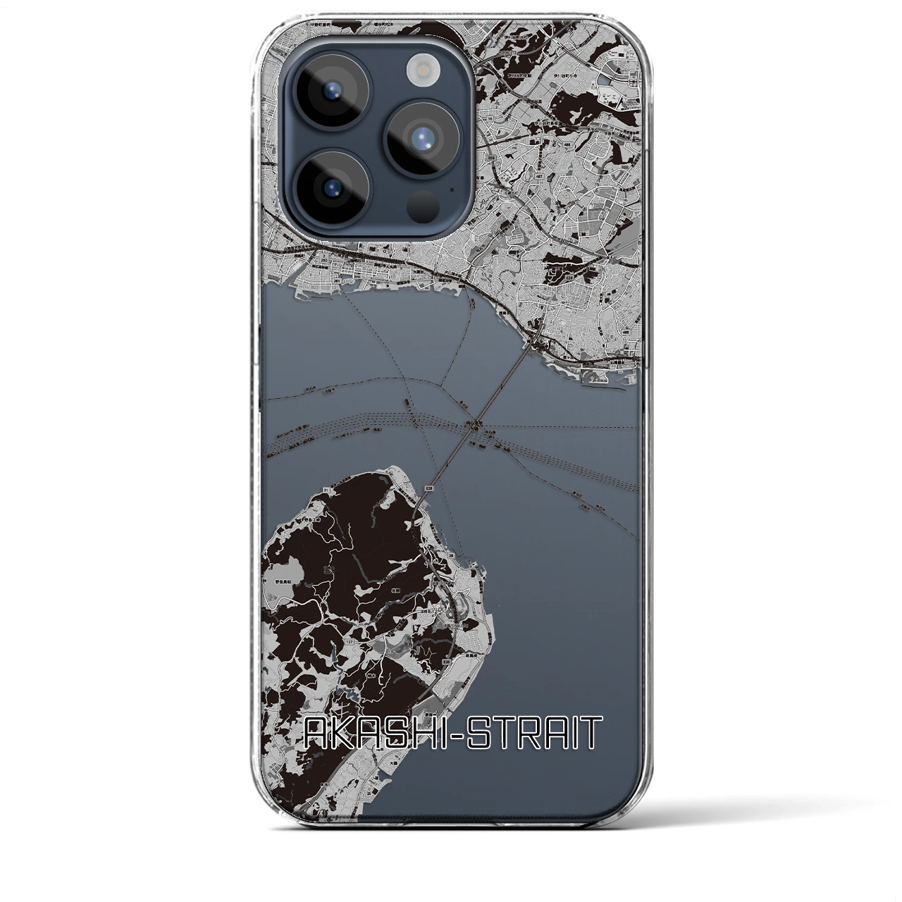 【明石海峡(兵庫県)】地図柄iPhoneケース(クリアタイプ)