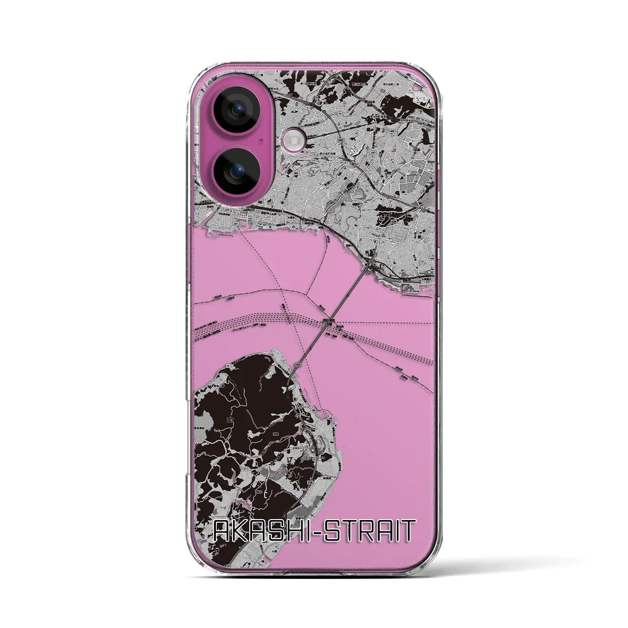 【明石海峡(兵庫県)】地図柄iPhoneケース(クリアタイプ)