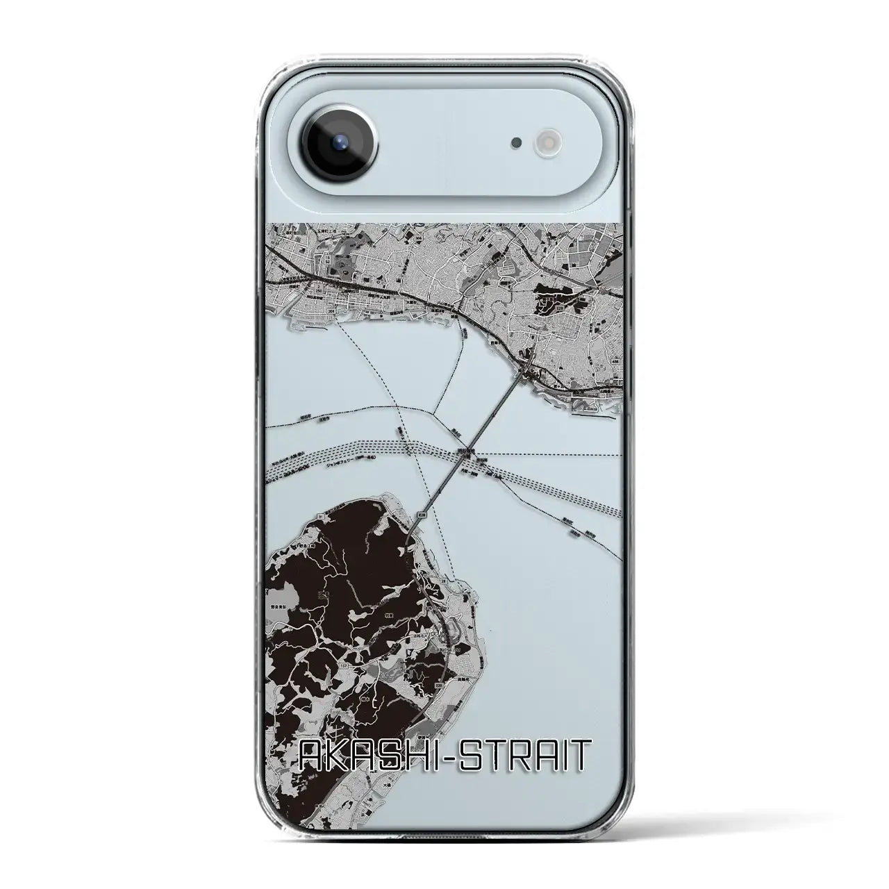 【明石海峡(兵庫県)】地図柄iPhoneケース(クリアタイプ)