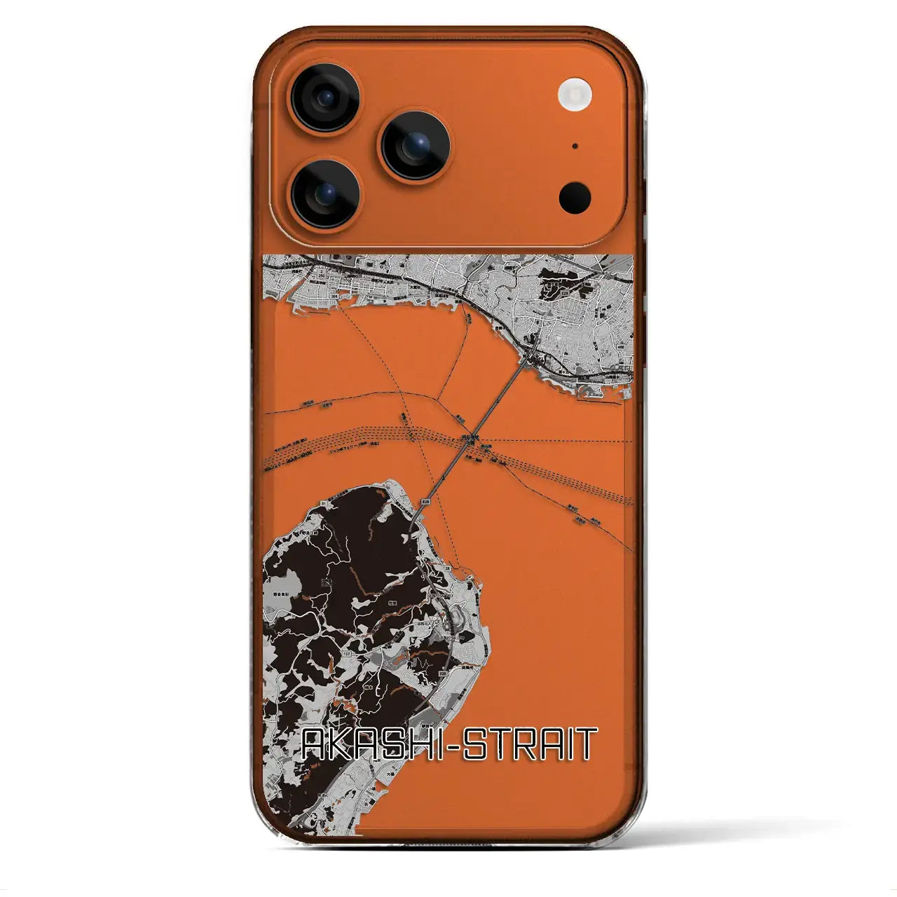 【明石海峡(兵庫県)】地図柄iPhoneケース(クリアタイプ)