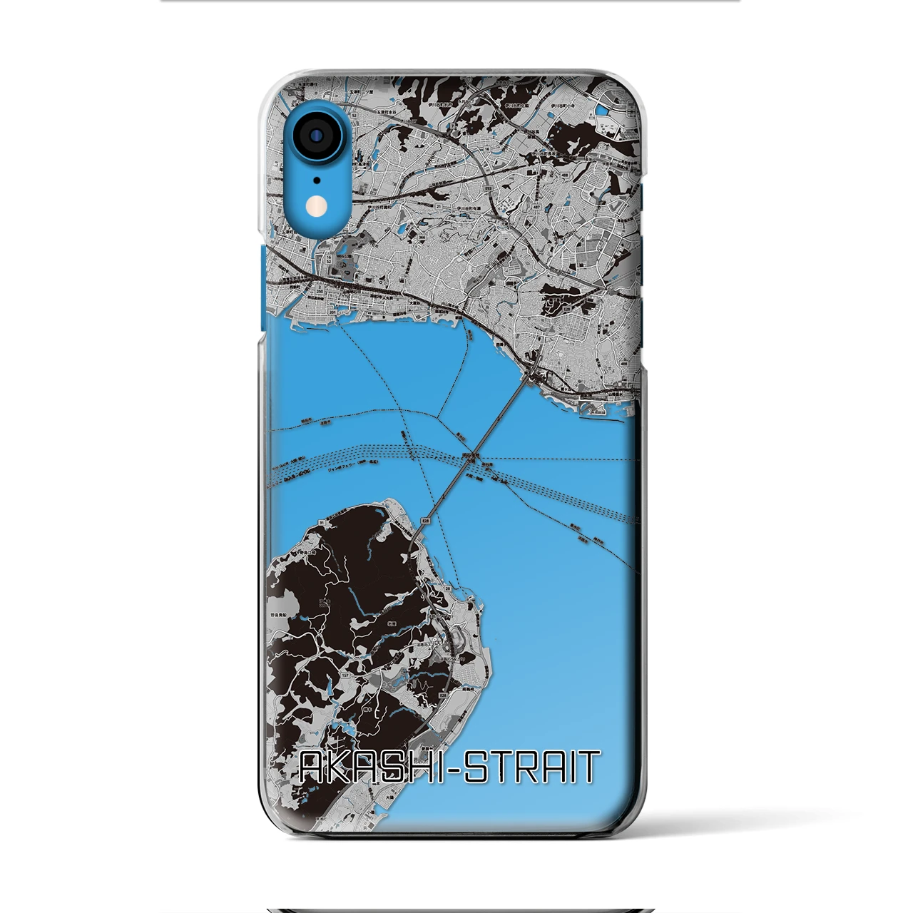 【明石海峡(兵庫県)】地図柄iPhoneケース(クリアタイプ)