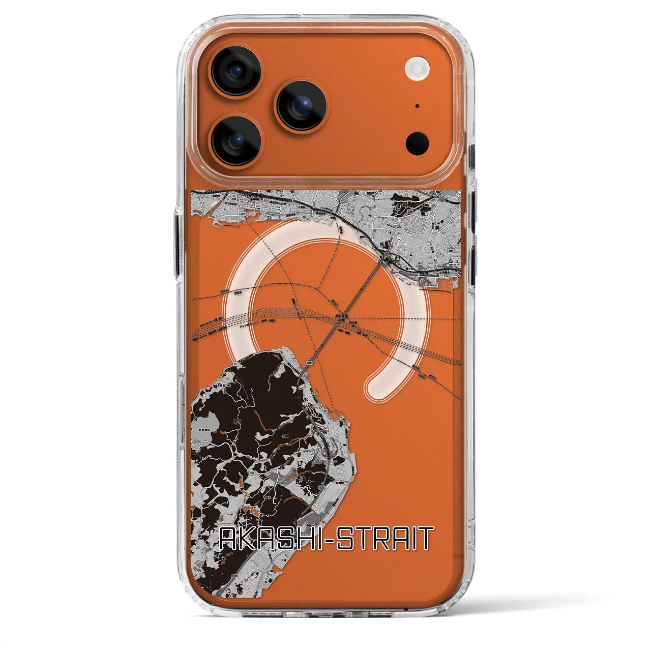 【明石海峡(兵庫県)】地図柄iPhoneケース(MagSafeタイプ)