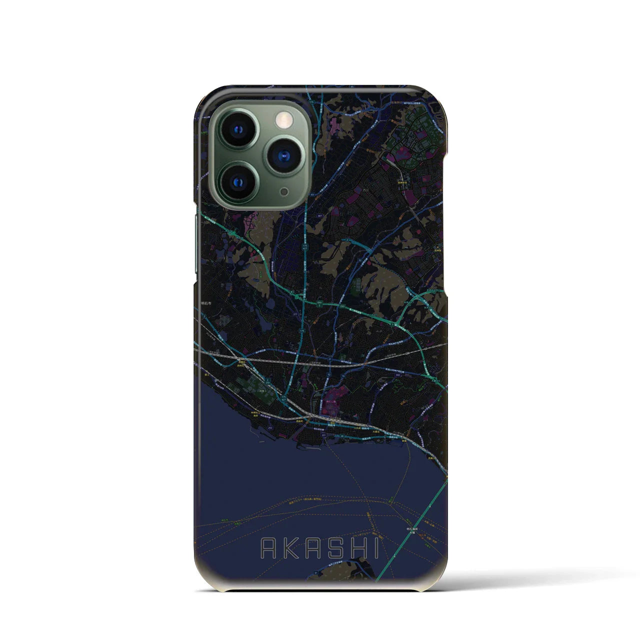 【明石(兵庫県)】地図柄iPhoneケース(バックカバータイプ)