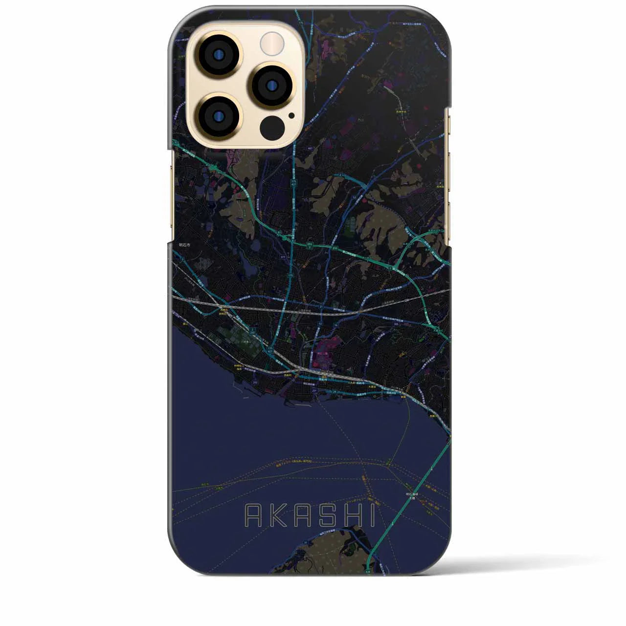 【明石(兵庫県)】地図柄iPhoneケース(バックカバータイプ)