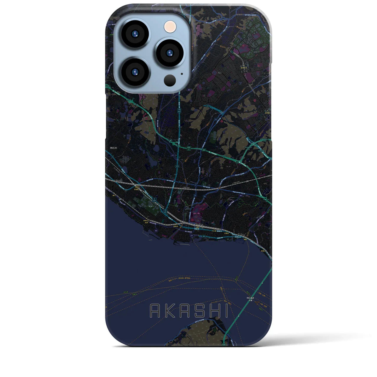 【明石(兵庫県)】地図柄iPhoneケース(バックカバータイプ)