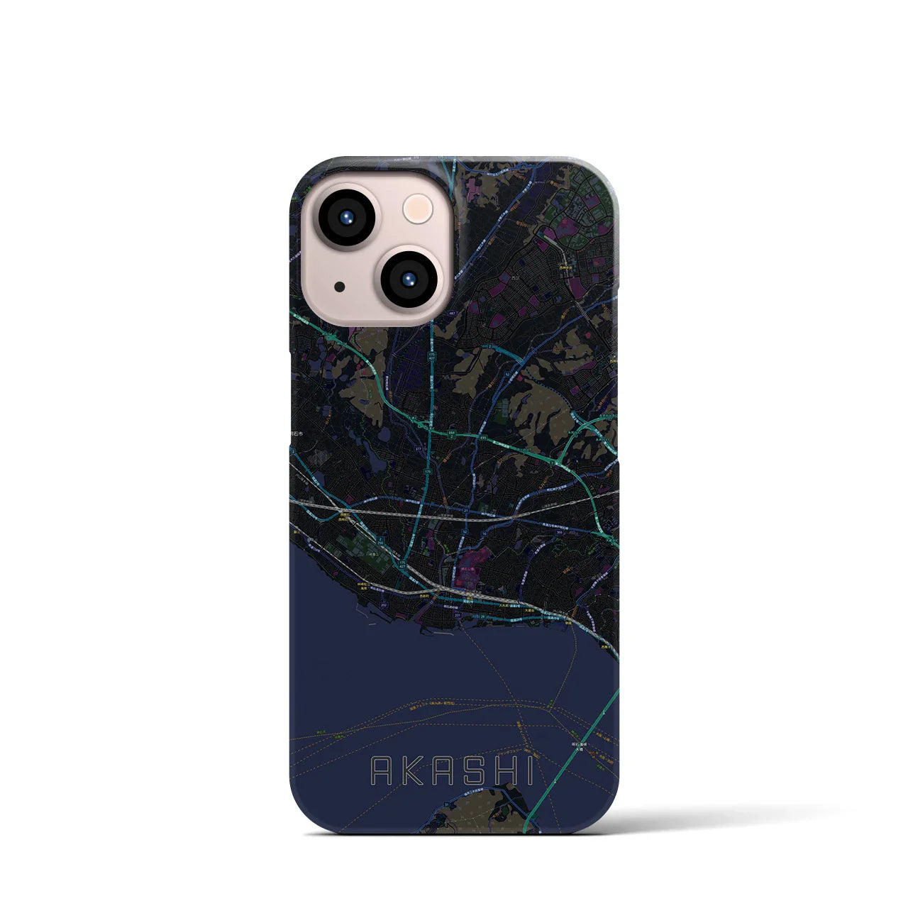 【明石(兵庫県)】地図柄iPhoneケース(バックカバータイプ)