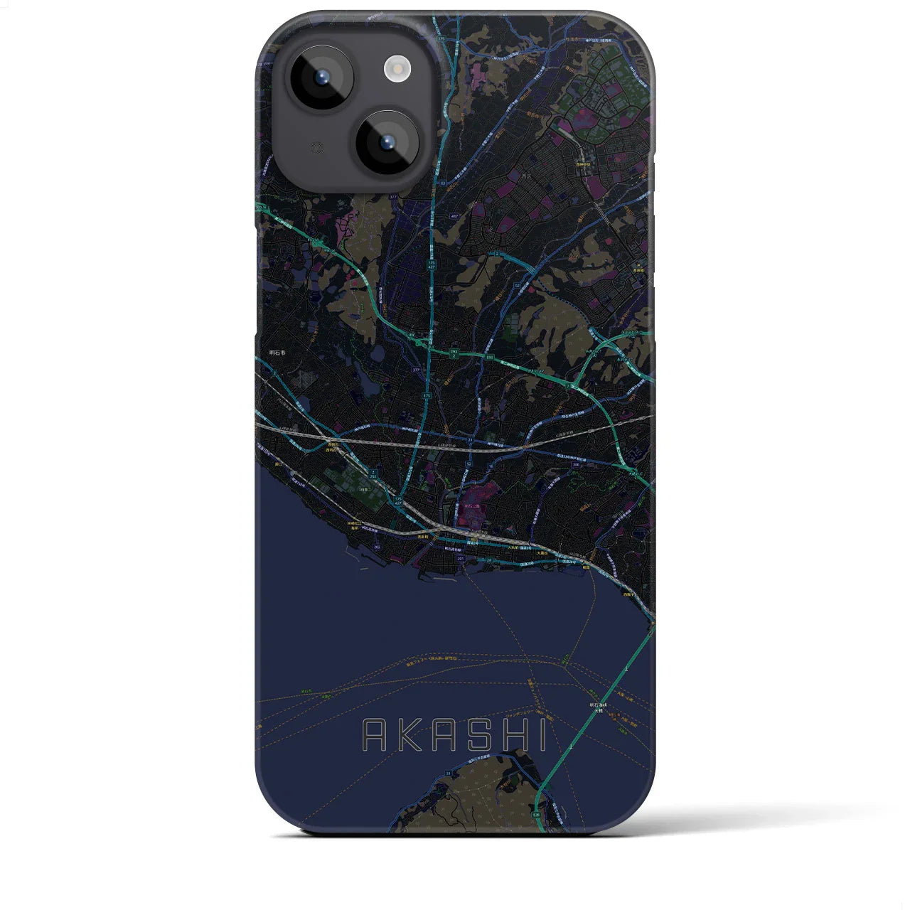 【明石(兵庫県)】地図柄iPhoneケース(バックカバータイプ)