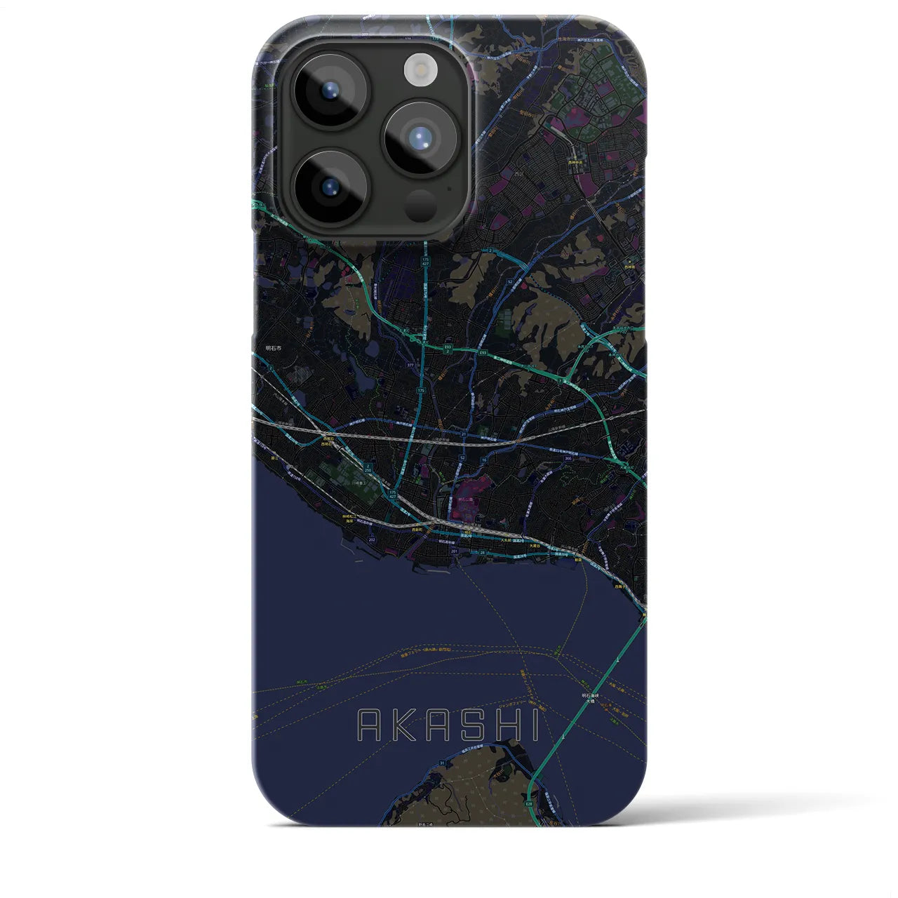 【明石(兵庫県)】地図柄iPhoneケース(バックカバータイプ)
