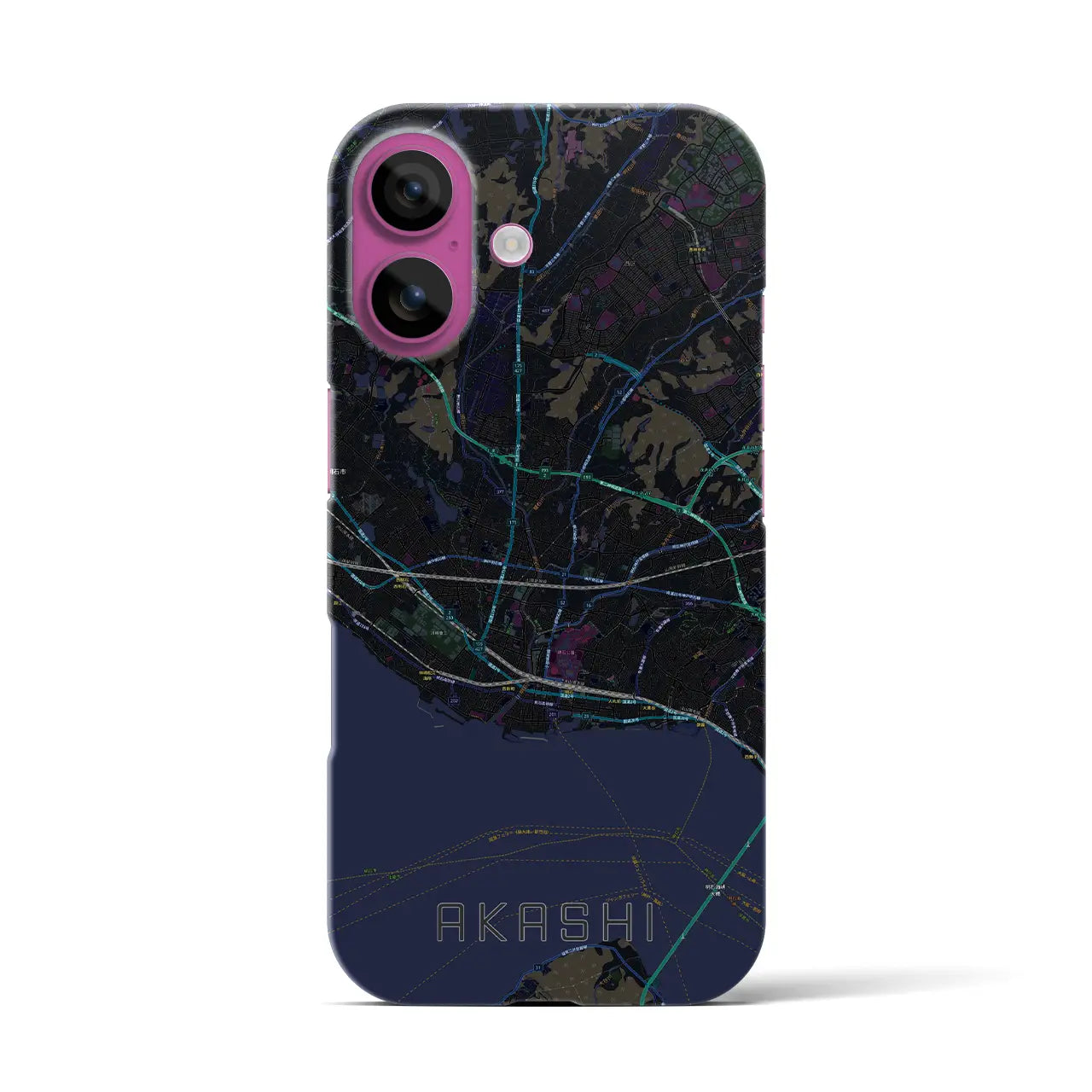 【明石(兵庫県)】地図柄iPhoneケース(バックカバータイプ)