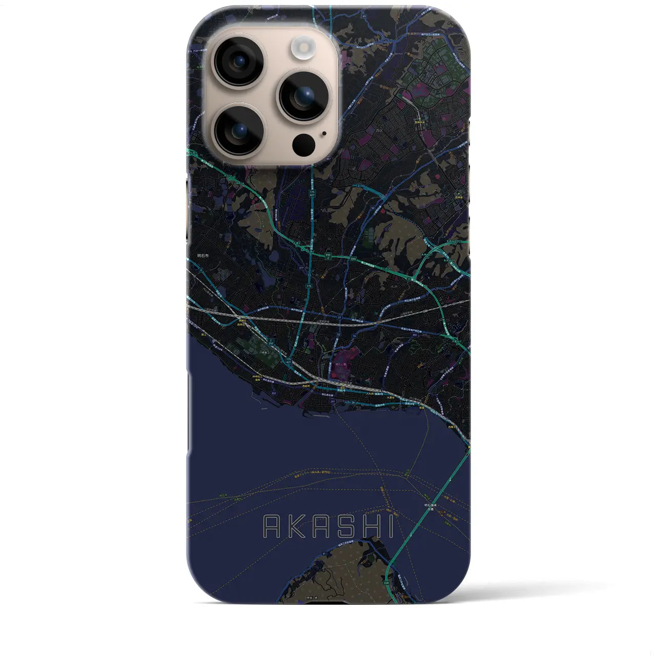 【明石(兵庫県)】地図柄iPhoneケース(バックカバータイプ)
