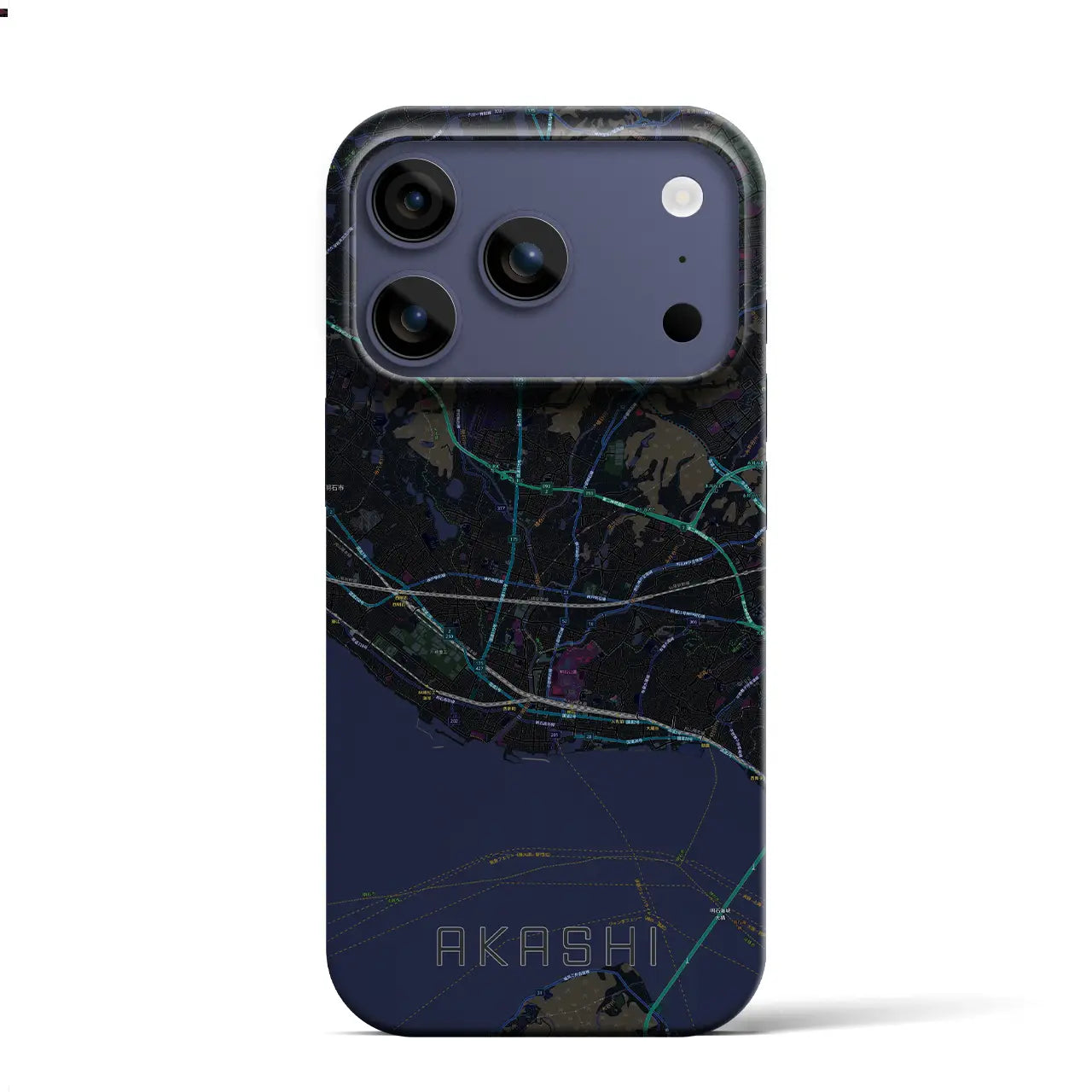 【明石(兵庫県)】地図柄iPhoneケース(バックカバータイプ)